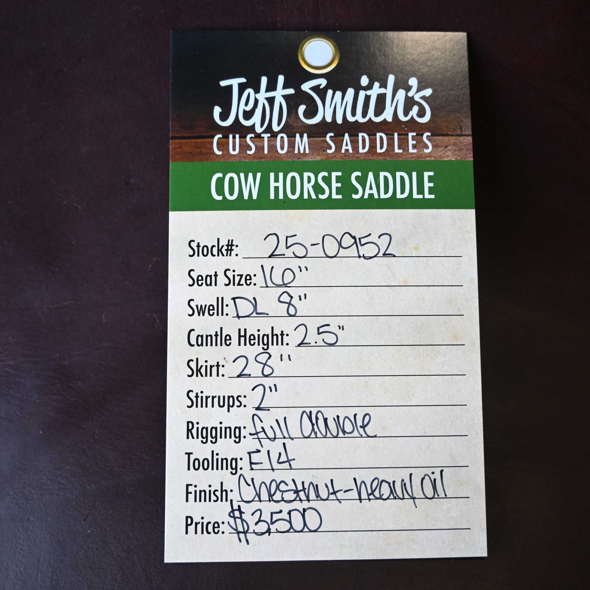 16" JEFF SMITH COW HORSE SADDLE - Image 3