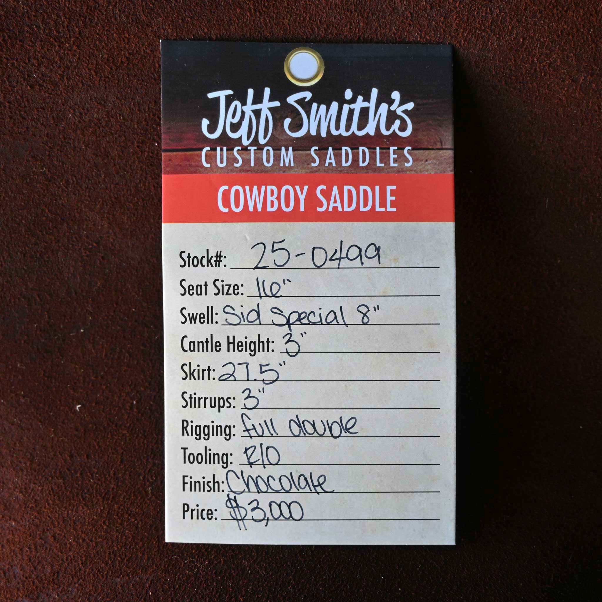 16" JEFF SMITH COWBOY SADDLE - Image 3