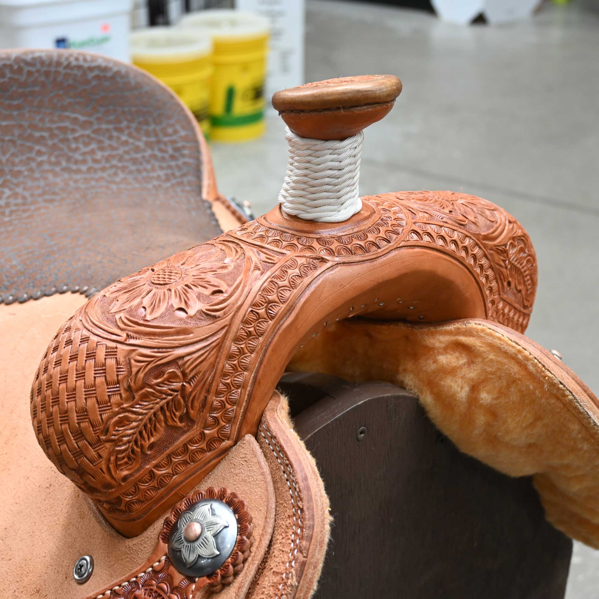 16" TESKEY'S TEAM ROPING SADDLE - Image 2
