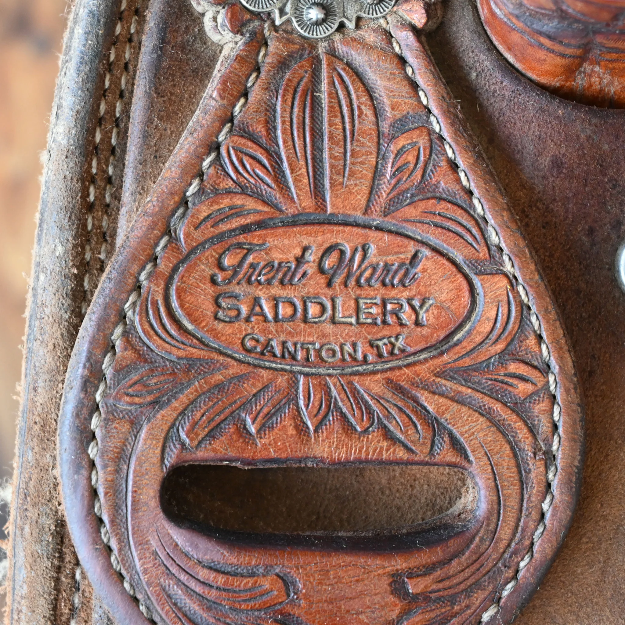 16" USED TRENT WARD TEAM ROPING SADDLE - Image 4