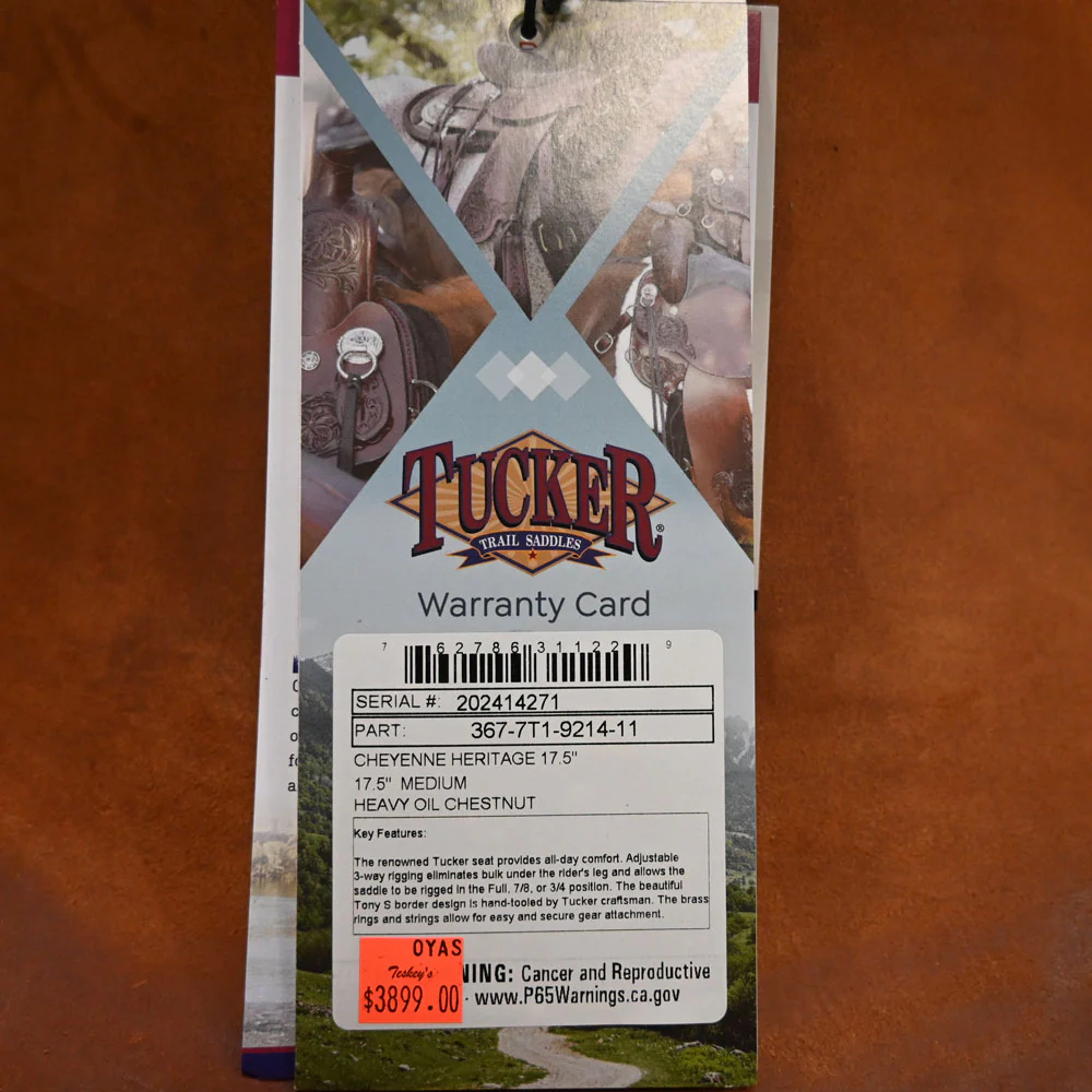 17.5" TUCKER CHEYENNE HERITAGE TRAIL SADDLE - Image 3