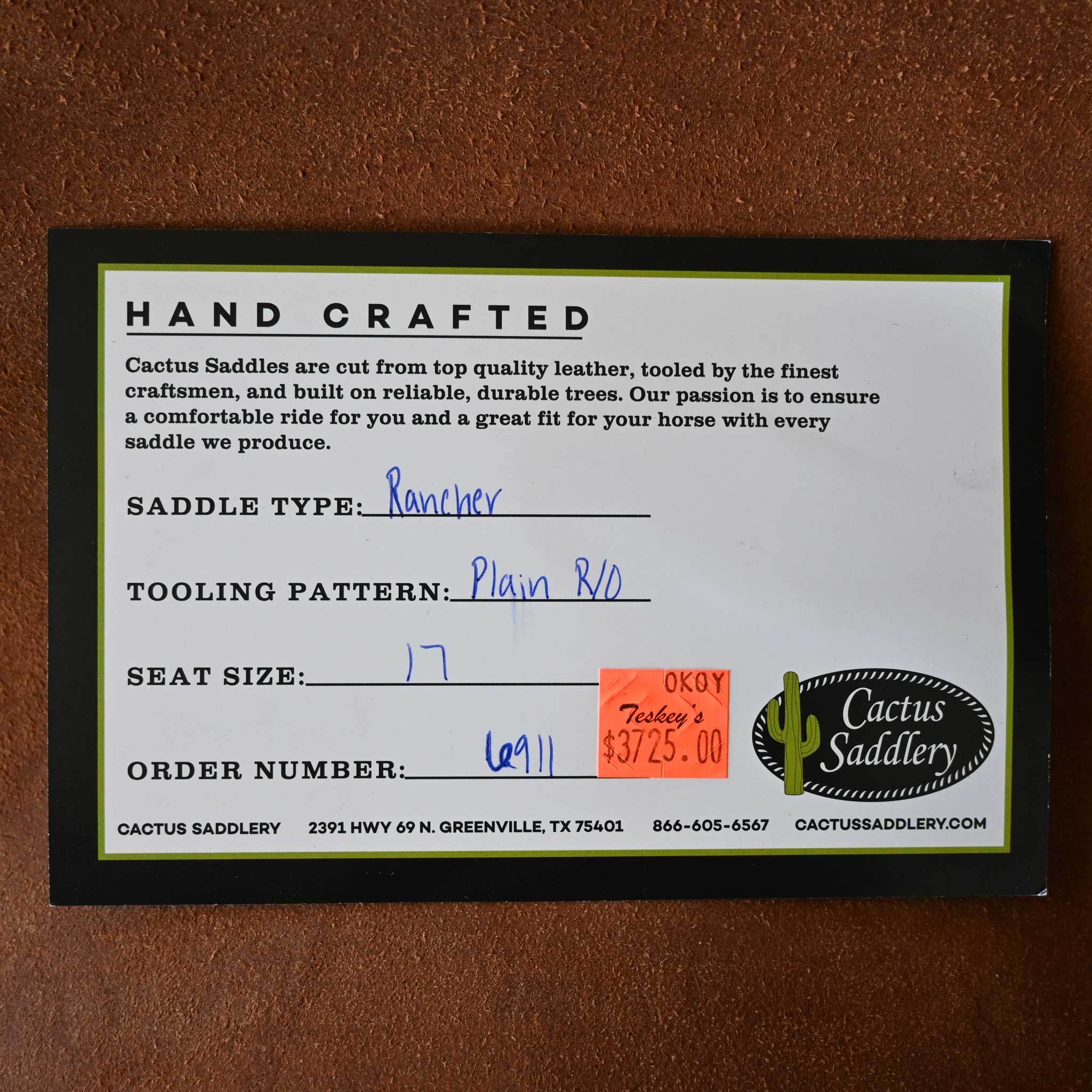 17" CACTUS RANCH SADDLE - Image 3