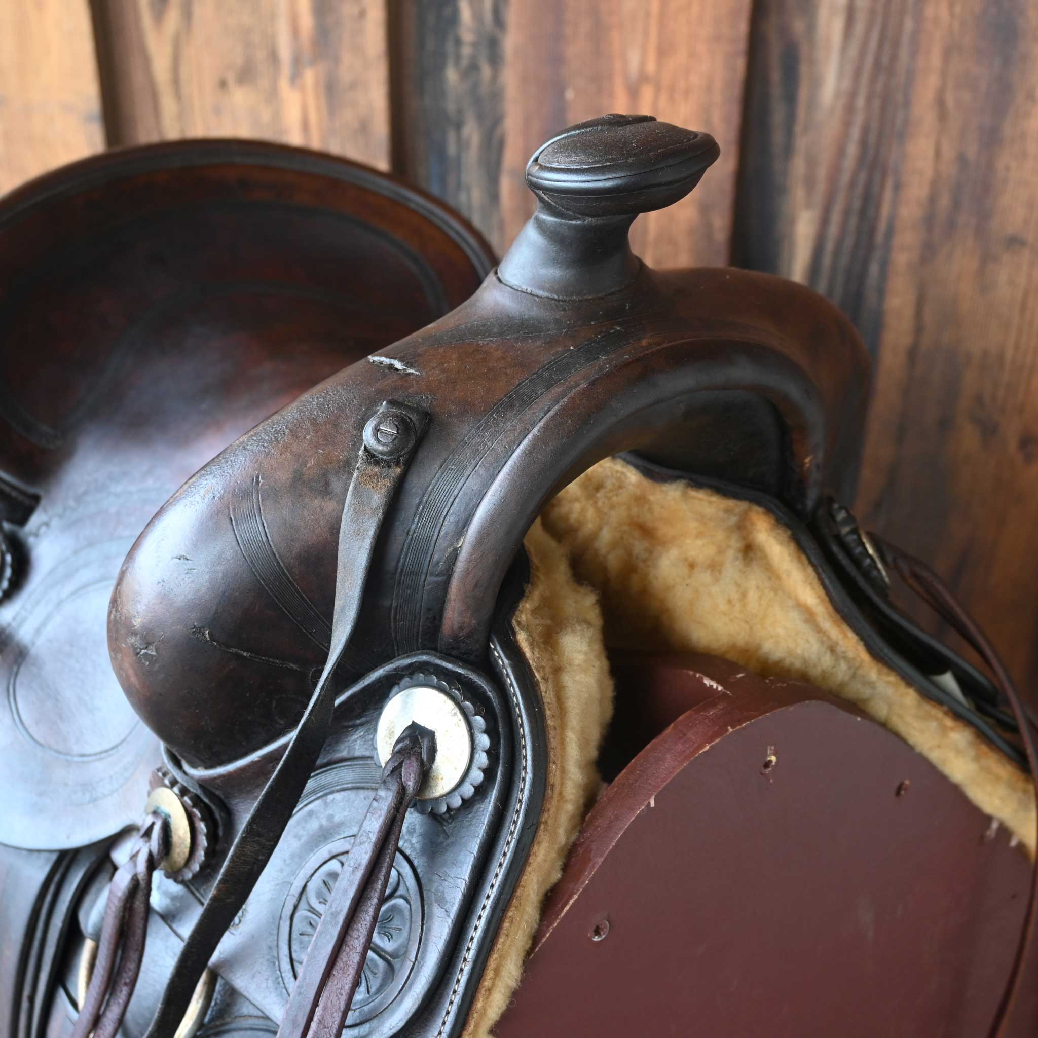 1920's-30's Antique High Back Saddle - Image 2