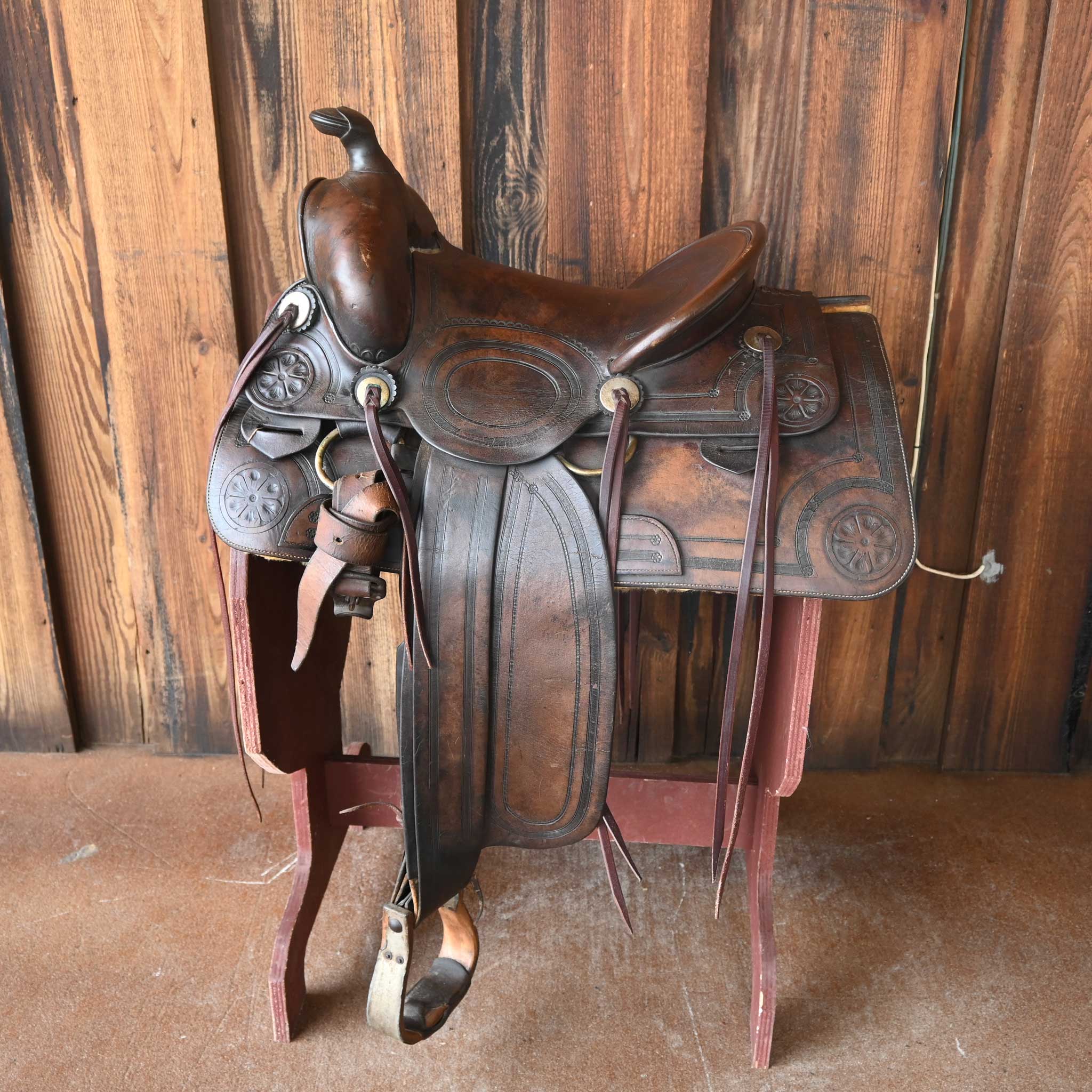 1920's-30's Antique High Back Saddle - Image 6