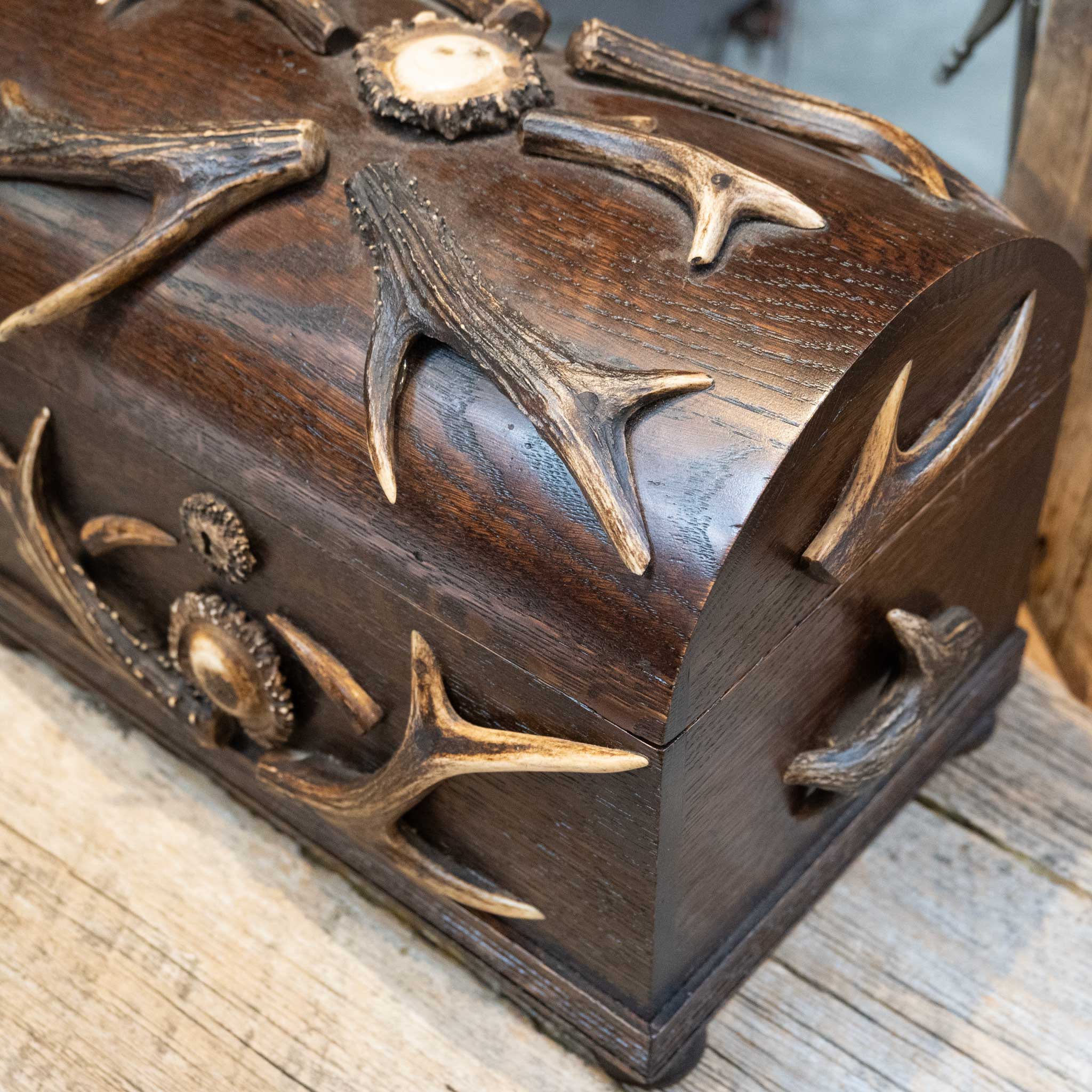 1920's Antler Decorated Keep Safe Box - Image 3