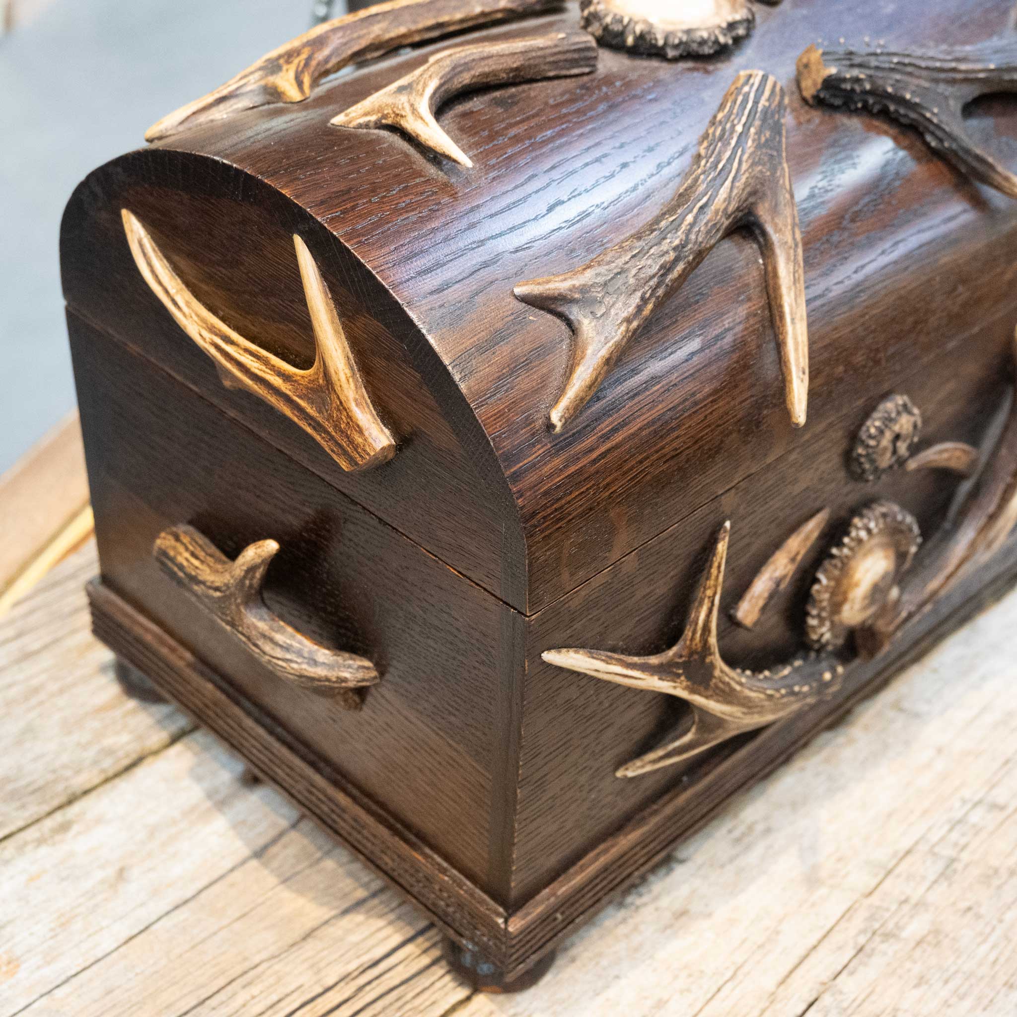 1920's Antler Decorated Keep Safe Box - Image 4