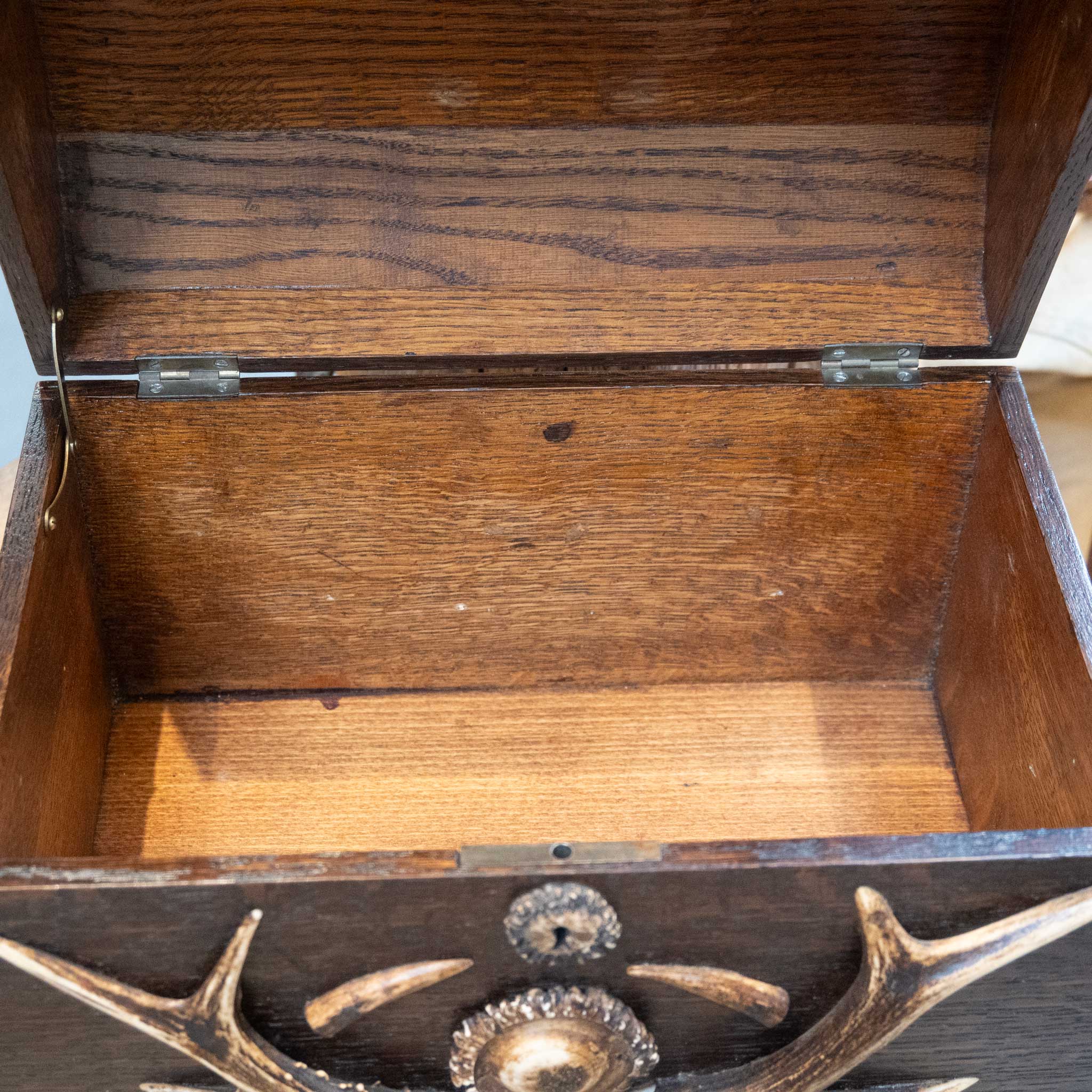 1920's Antler Decorated Keep Safe Box - Image 5