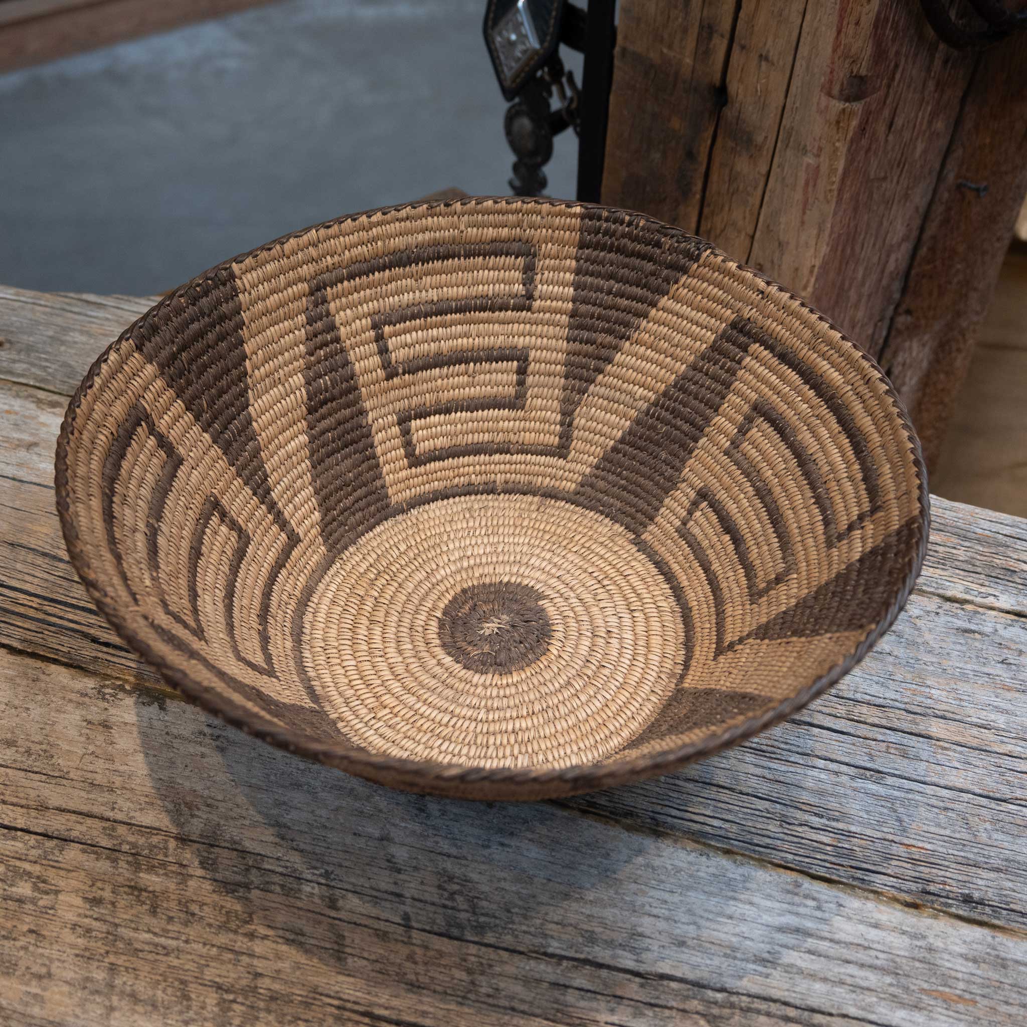 1920's Pima Indian Tribe Handwoven Basket - Image 2