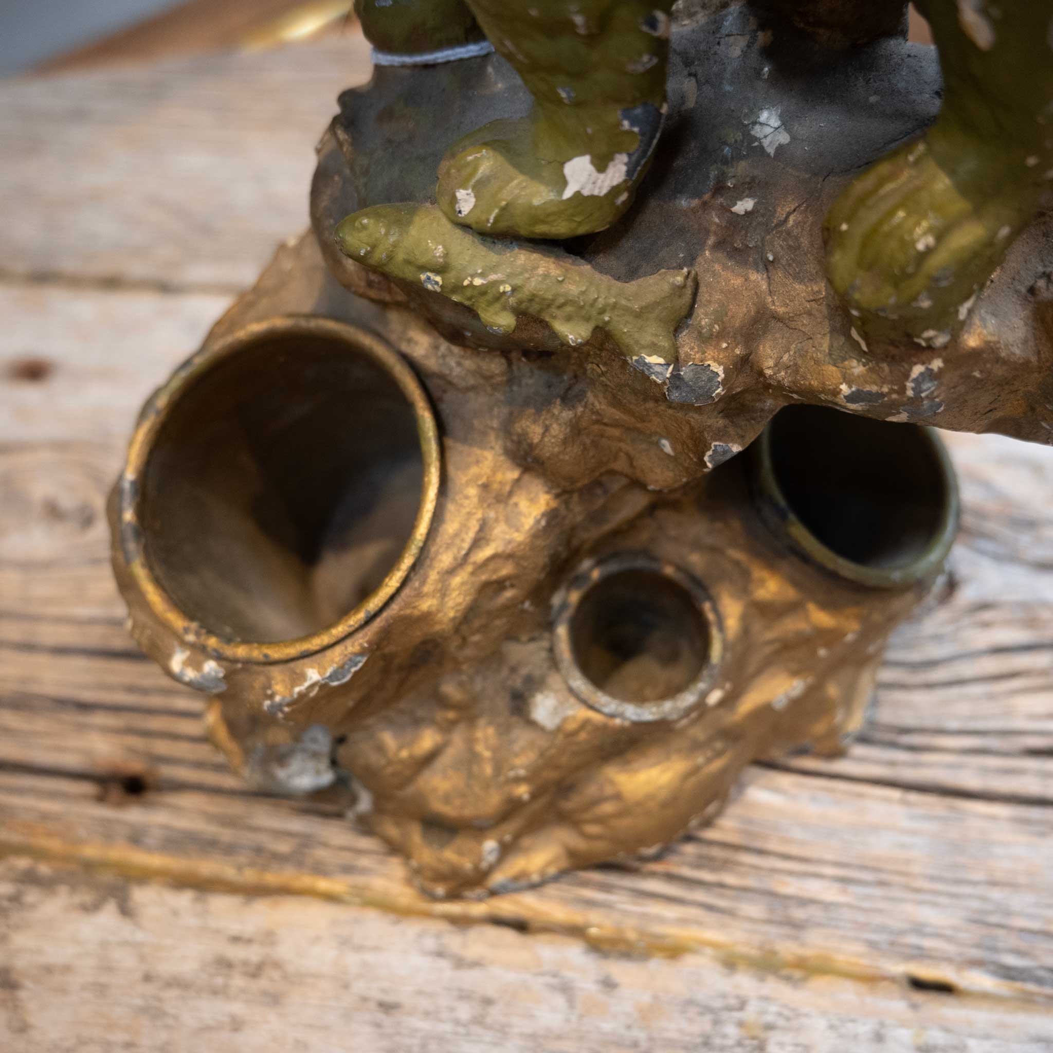 Vintage Painted Metal Bear Inkwell - Image 2