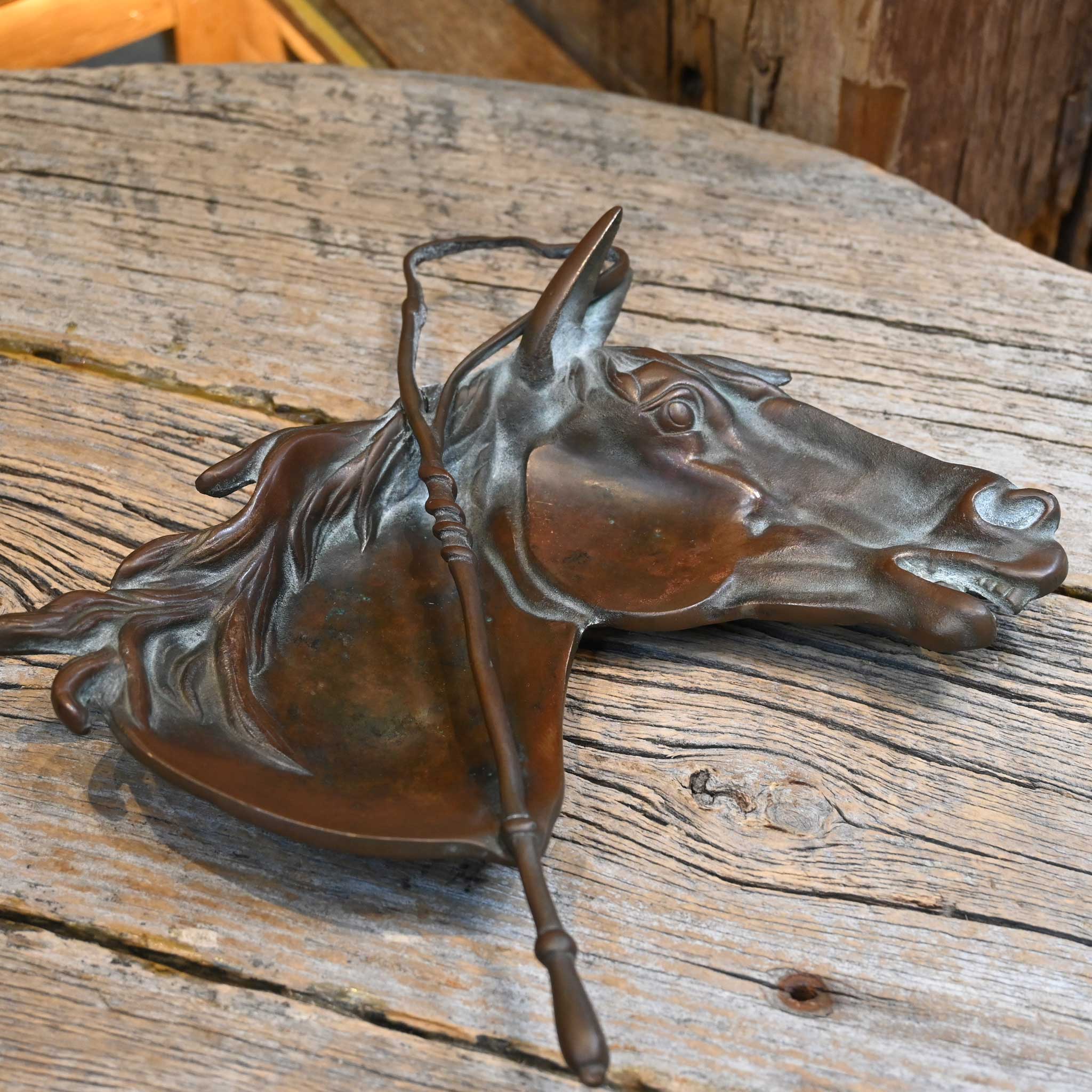 1930's - 40's Solid Brass Horsehead Coin Tray/Catchall Dish