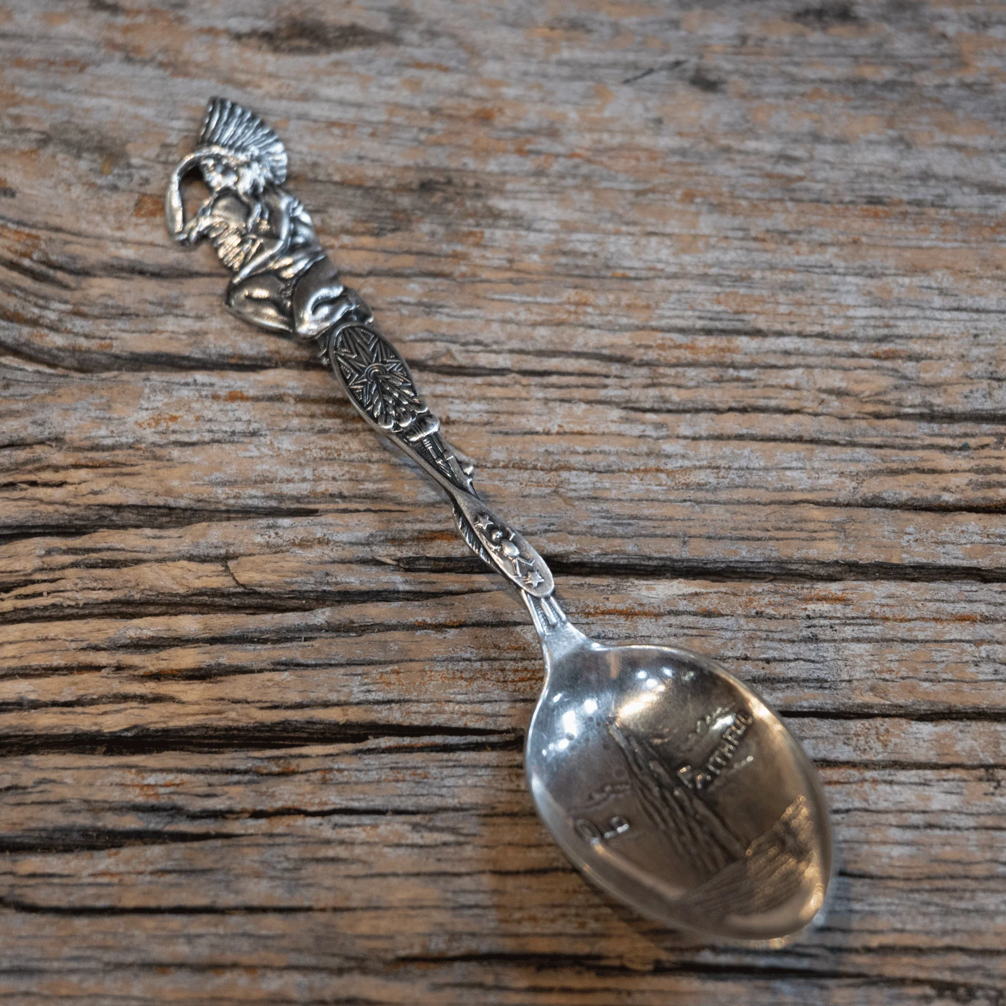 1930's Old Faith full Sterling Silver Spoon Indian Seeker