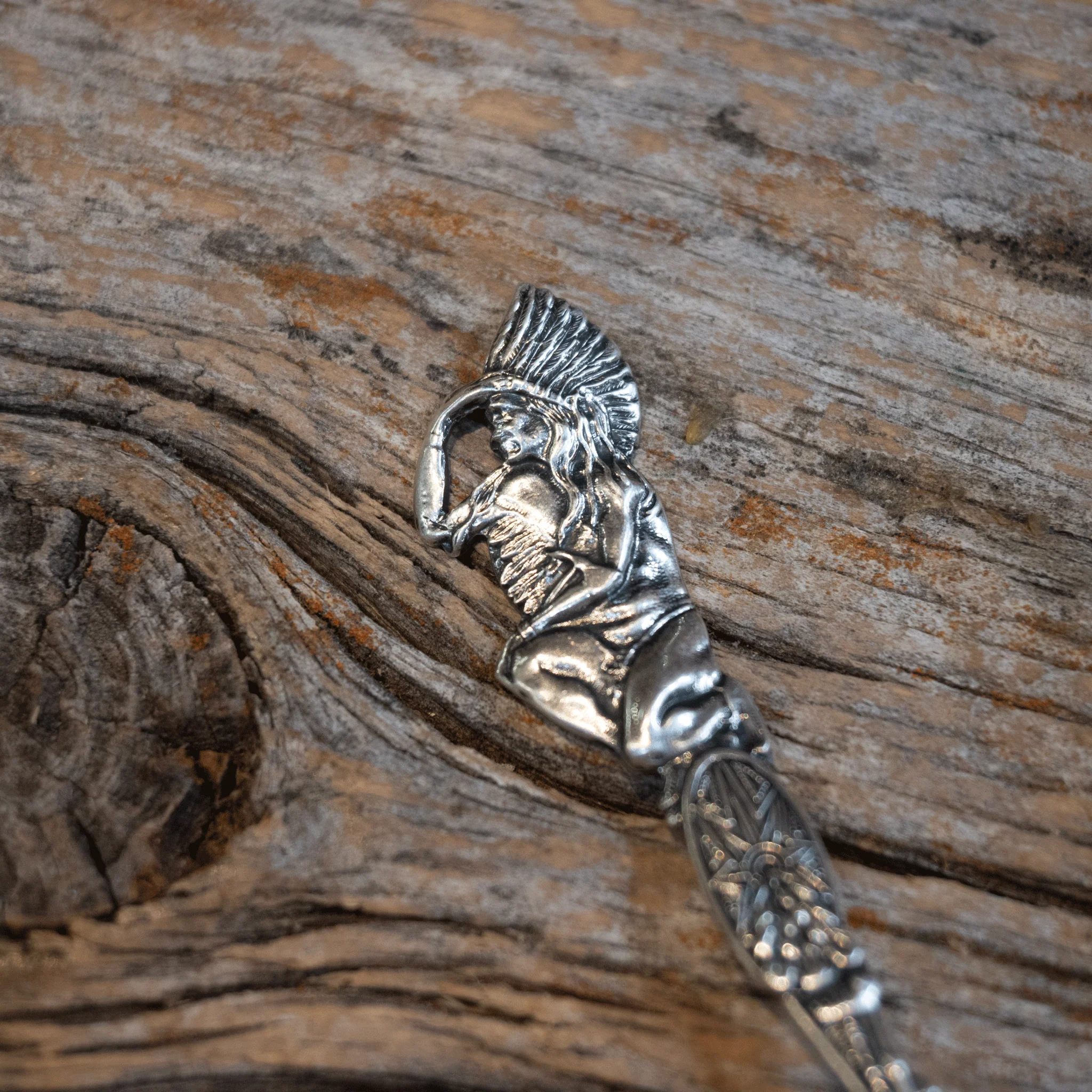 1930's Old Faith full Sterling Silver Spoon Indian Seeker - Image 2