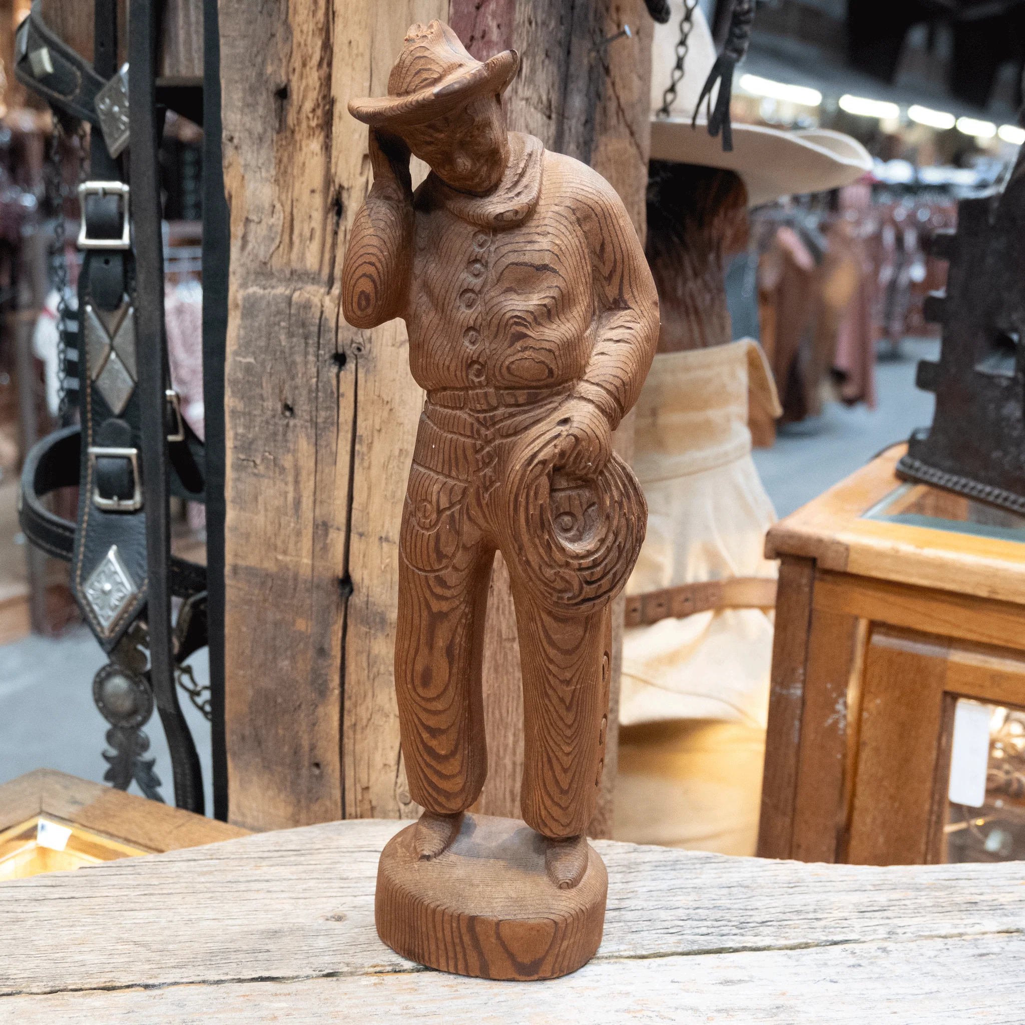 1930's Wooden Folk Art Sculpture of Will Rogers
