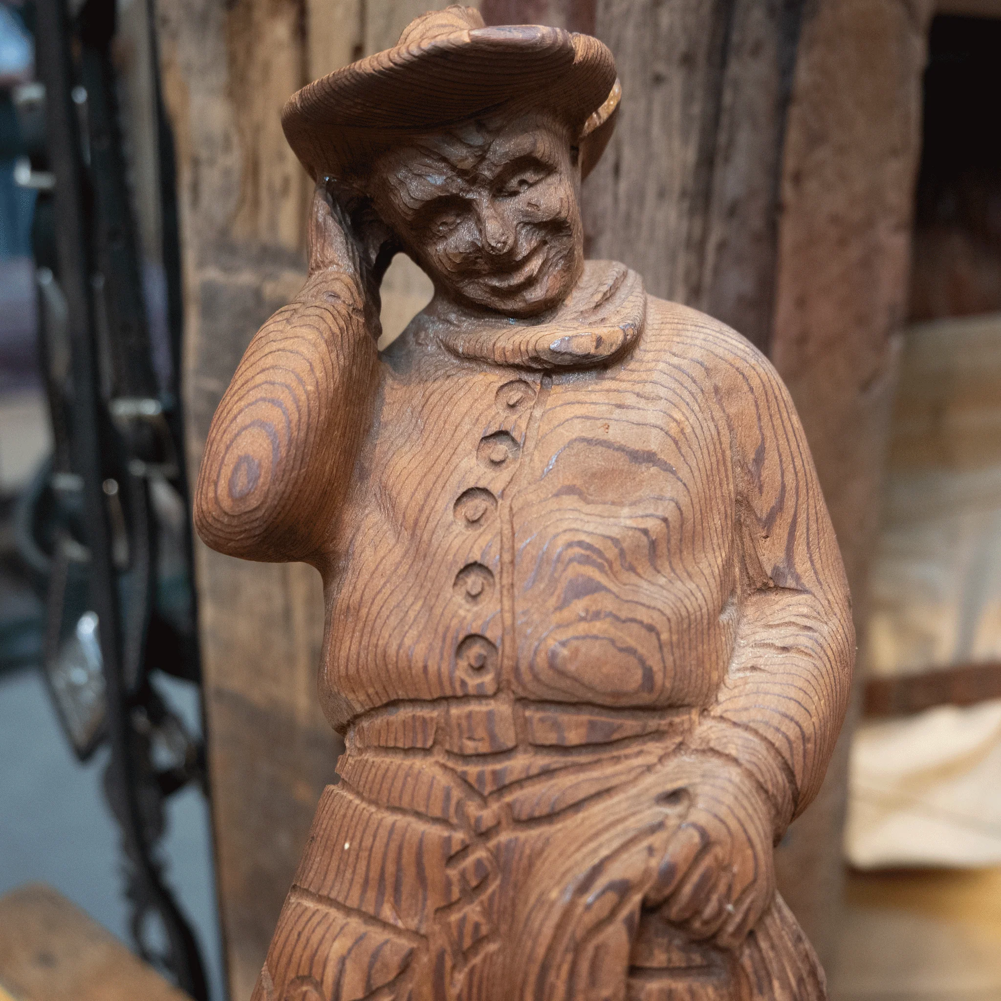 1930's Wooden Folk Art Sculpture of Will Rogers - Image 2