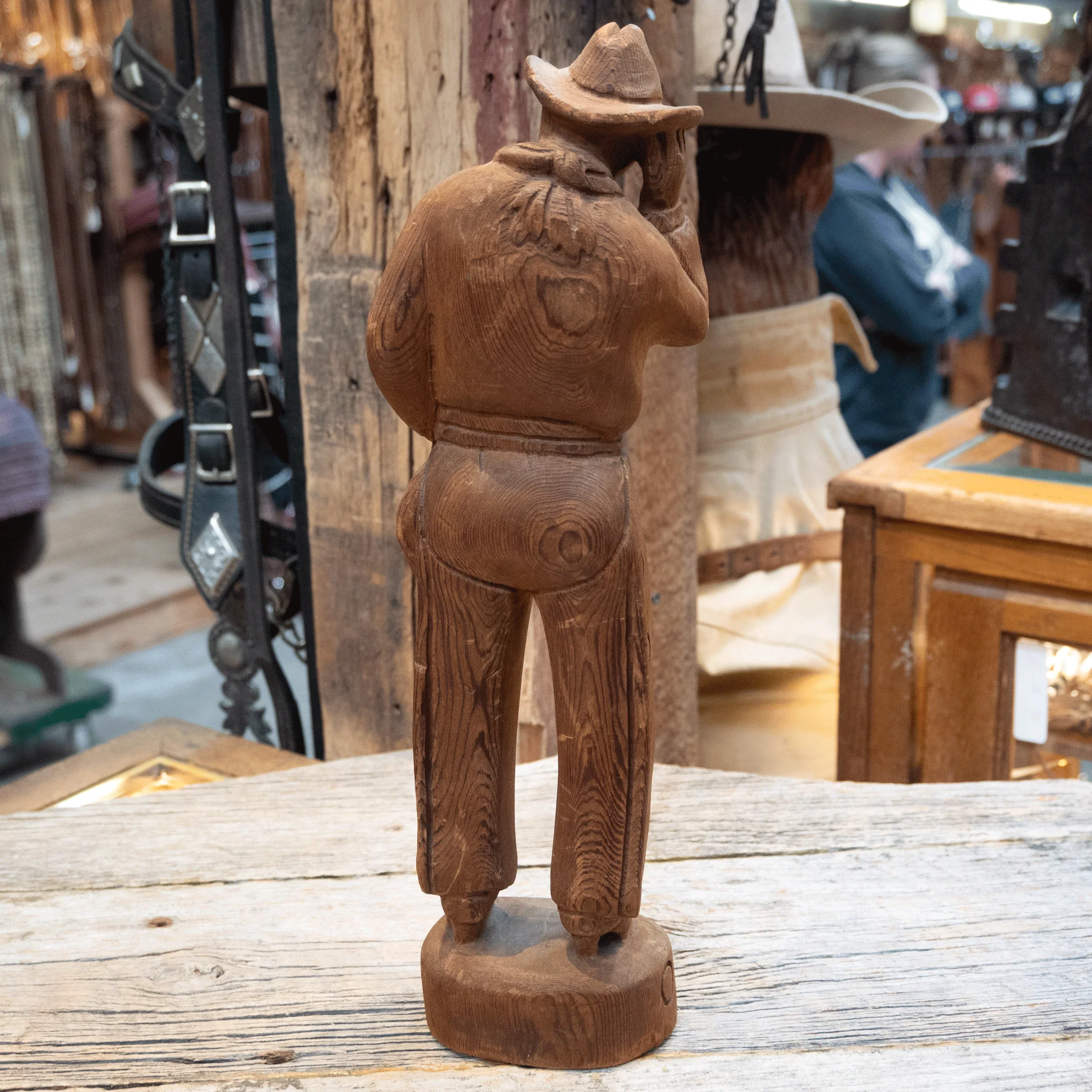 1930's Wooden Folk Art Sculpture of Will Rogers - Image 3