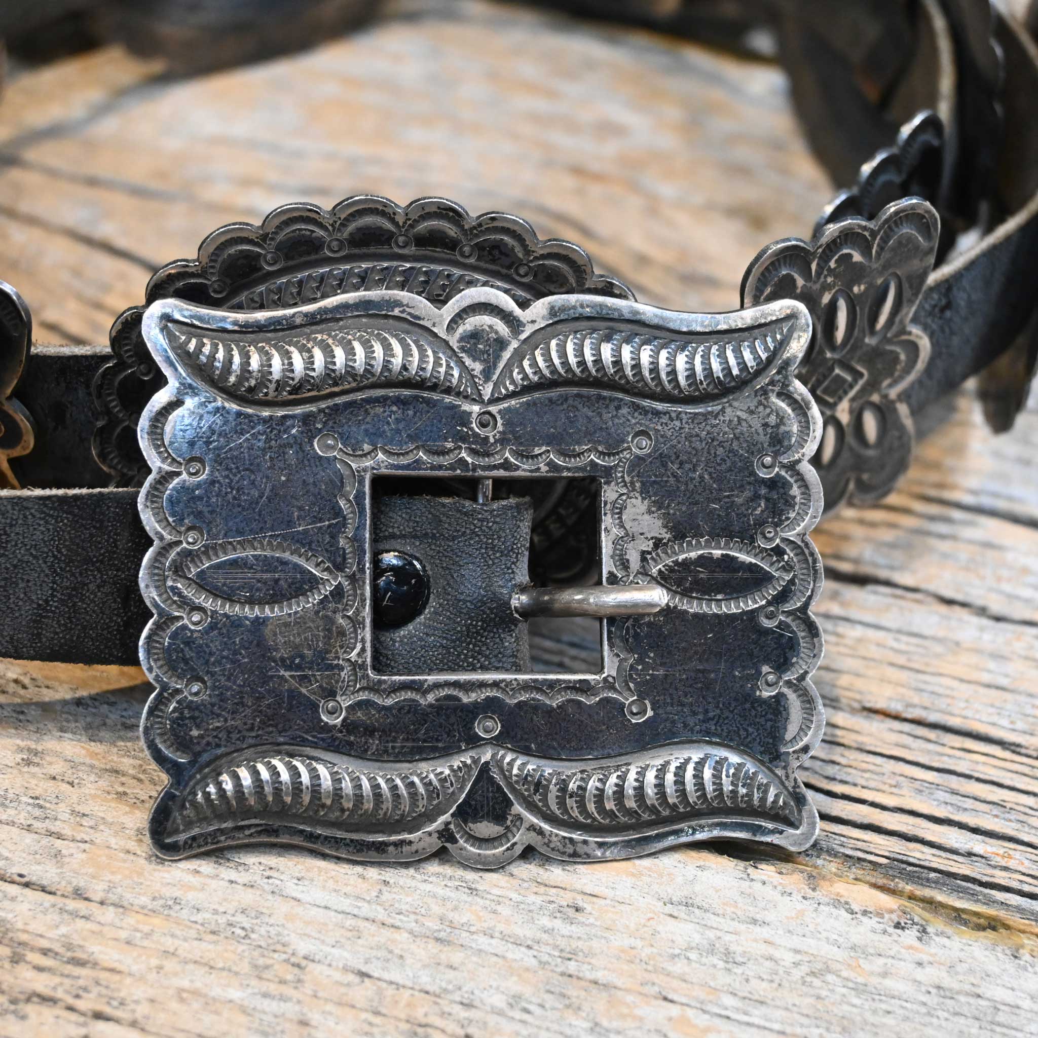 1940's Sterling Silver Navajo Concho Belt - Image 2