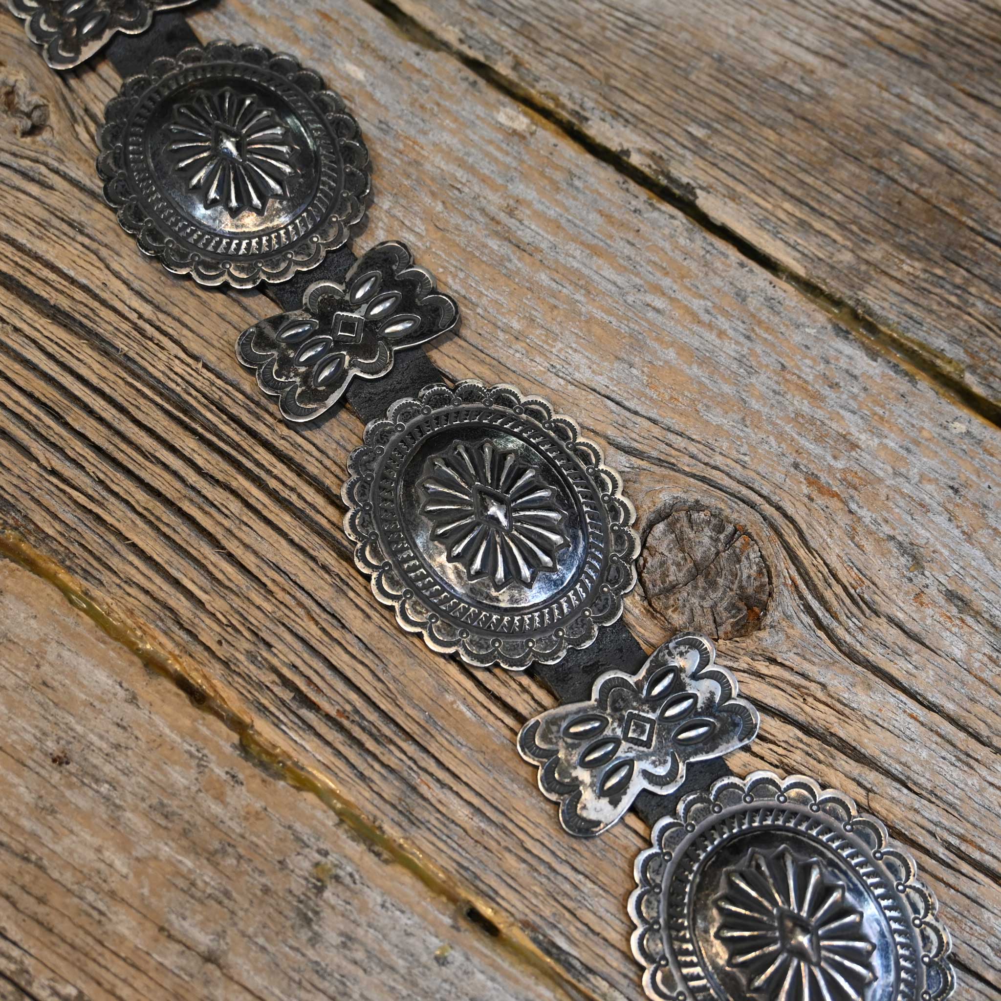 1940's Sterling Silver Navajo Concho Belt - Image 3