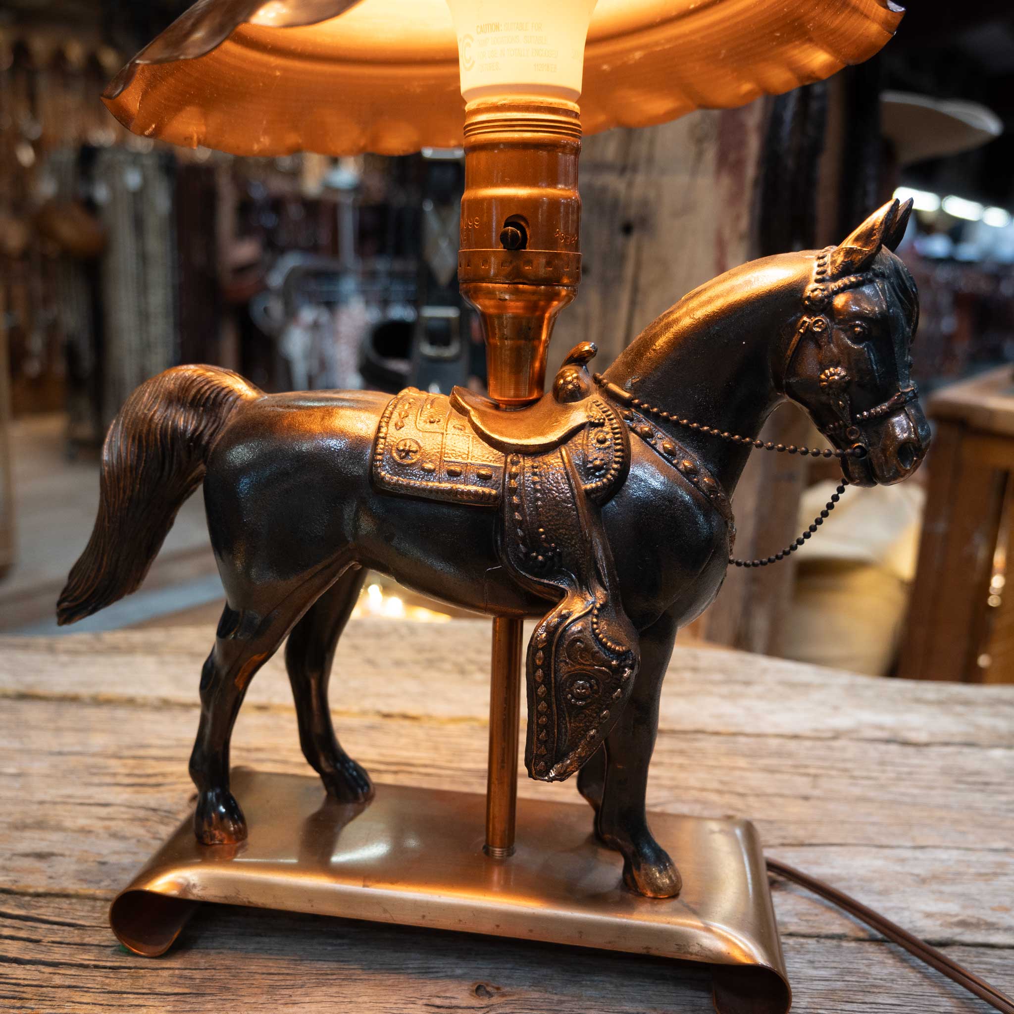 1950's Copper Horse Lamp - Image 2