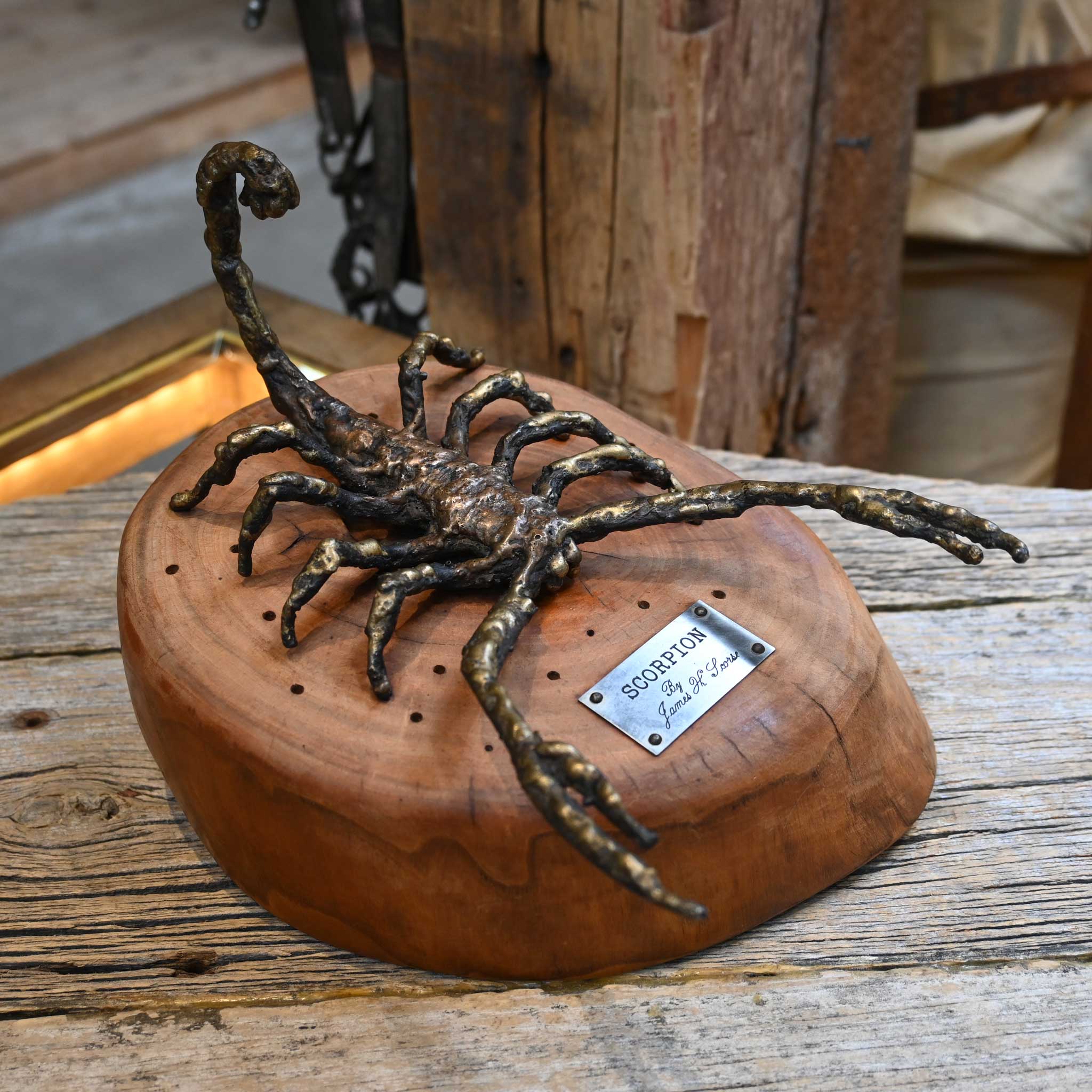 Handmade by James H.Scorse Vintage Bronze Finish Scorpion Statue
