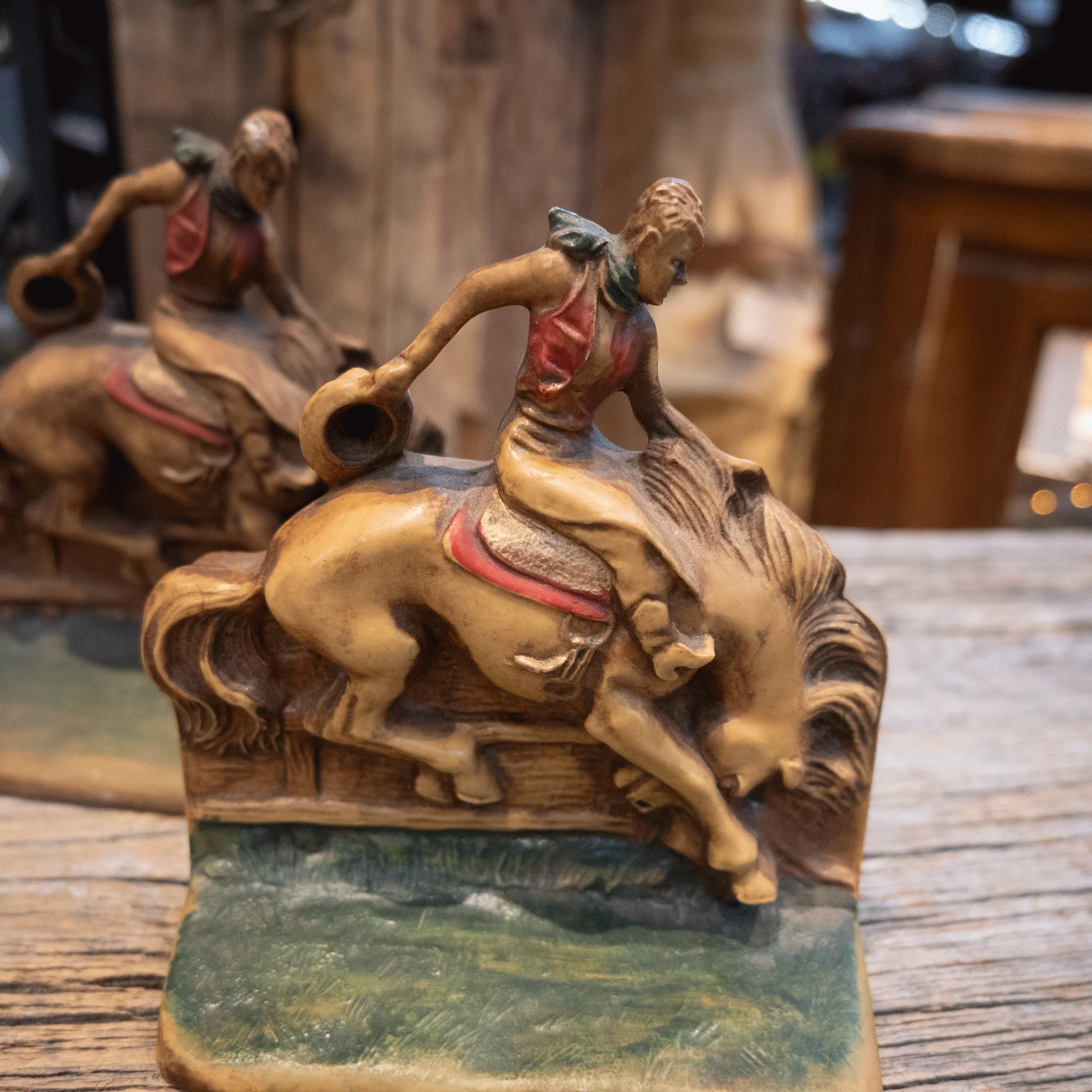 1950's Raffia Collection Bucking Horse Bookends - Image 2