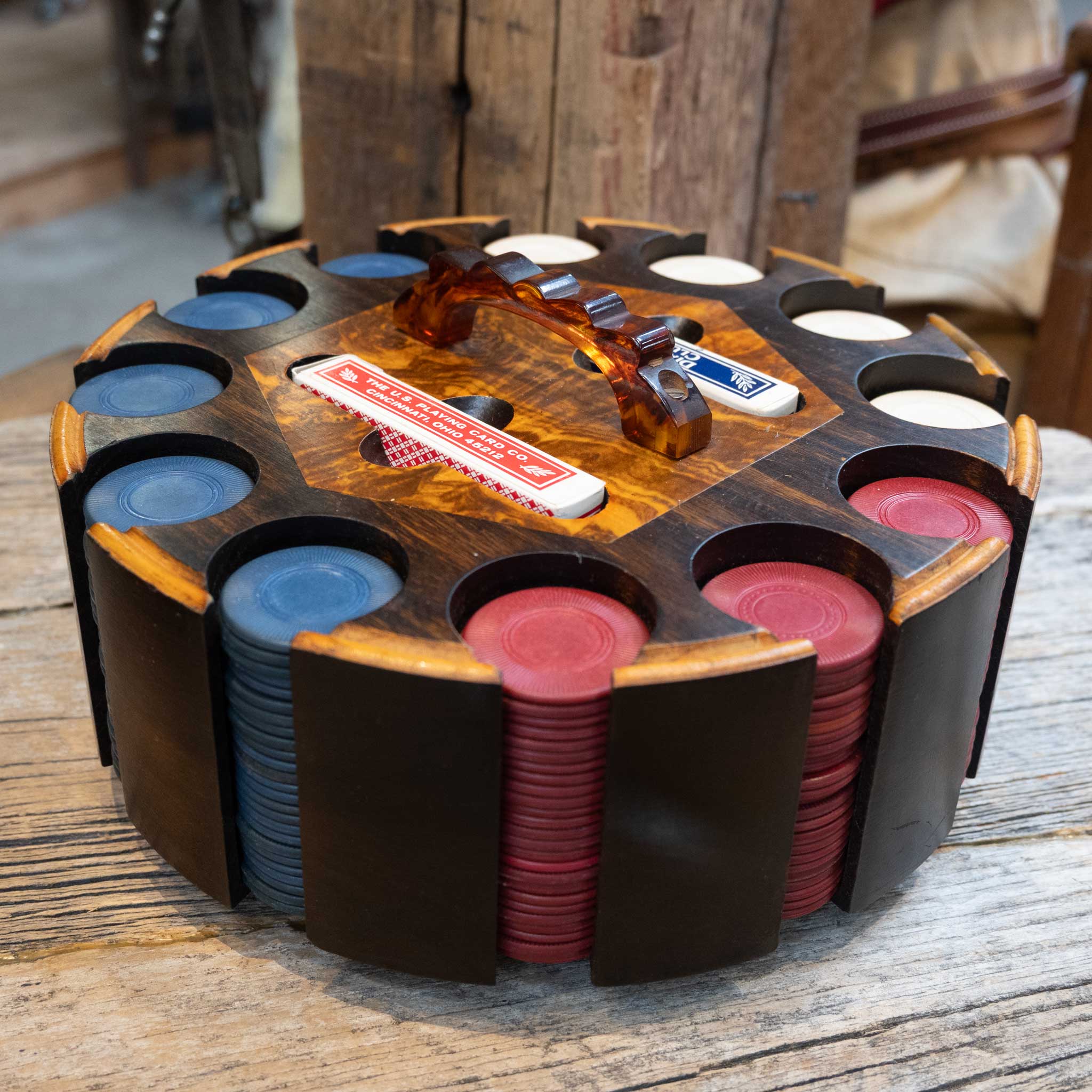 Vintage 1960's 300 Chip Poker Set - Complete with Cover