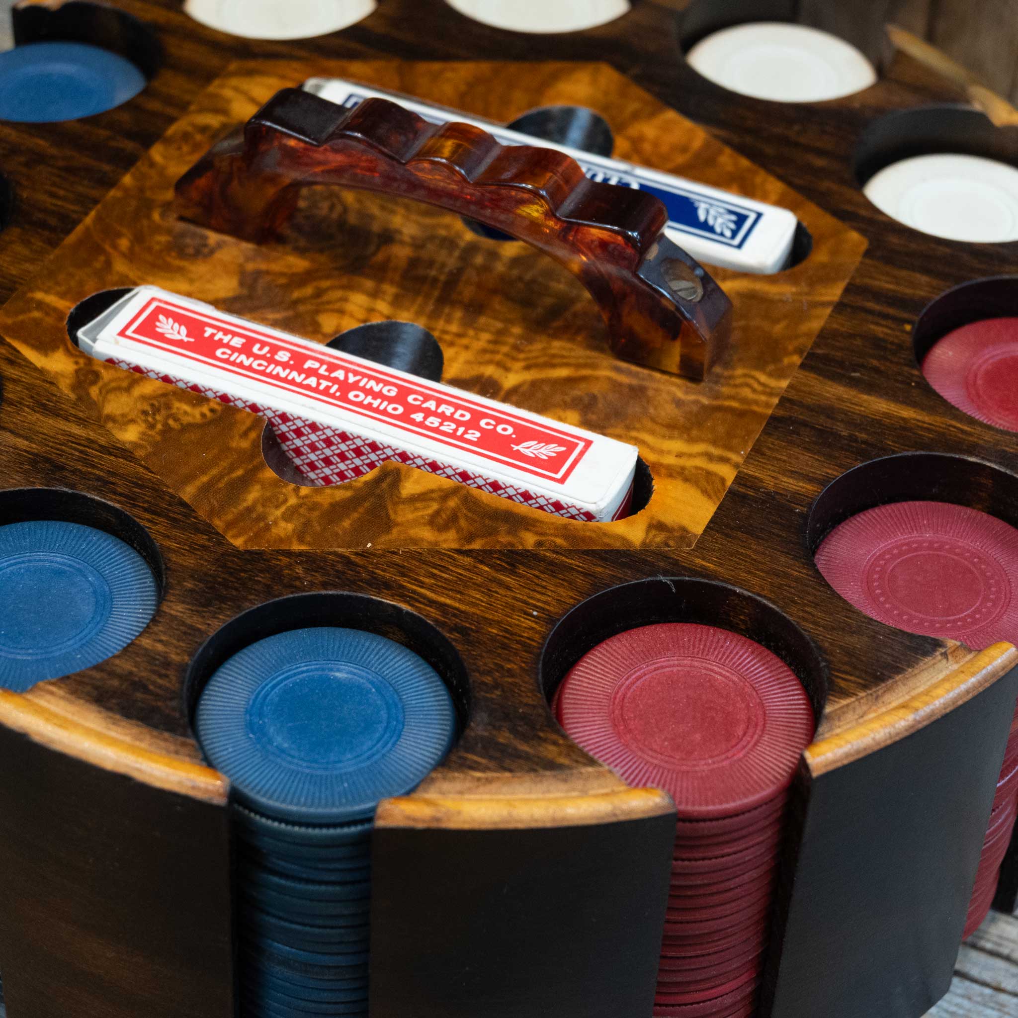 Vintage 1960's 300 Chip Poker Set - Complete with Cover - Image 5