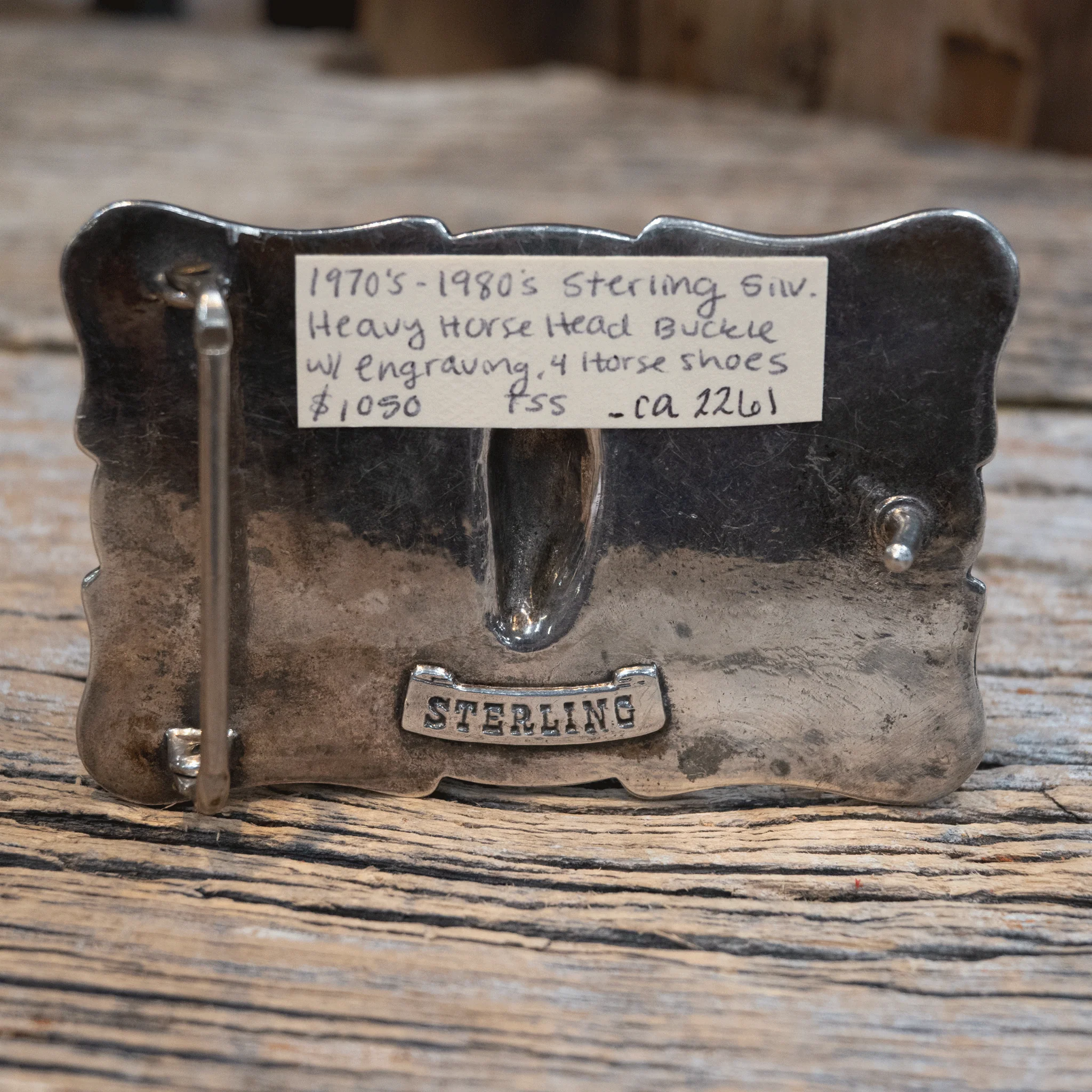 1970's - 80's Sterling Silver Horse Head Belt Buckle - Image 3