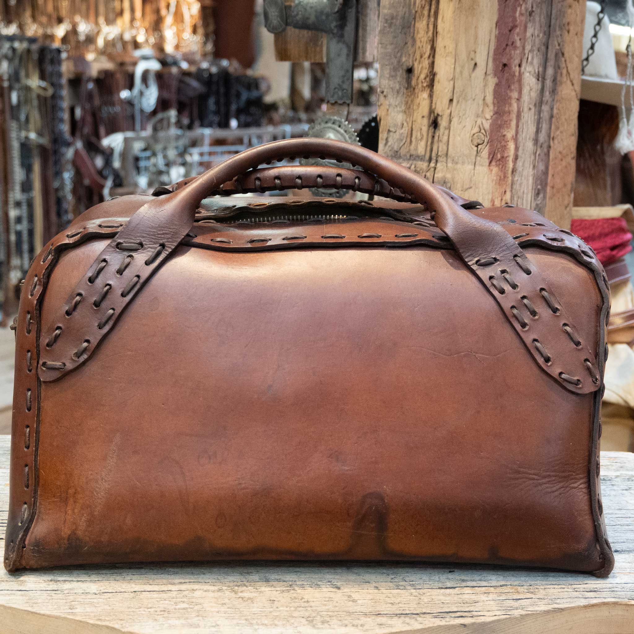 1970's Leather Bag Branded "JMB"