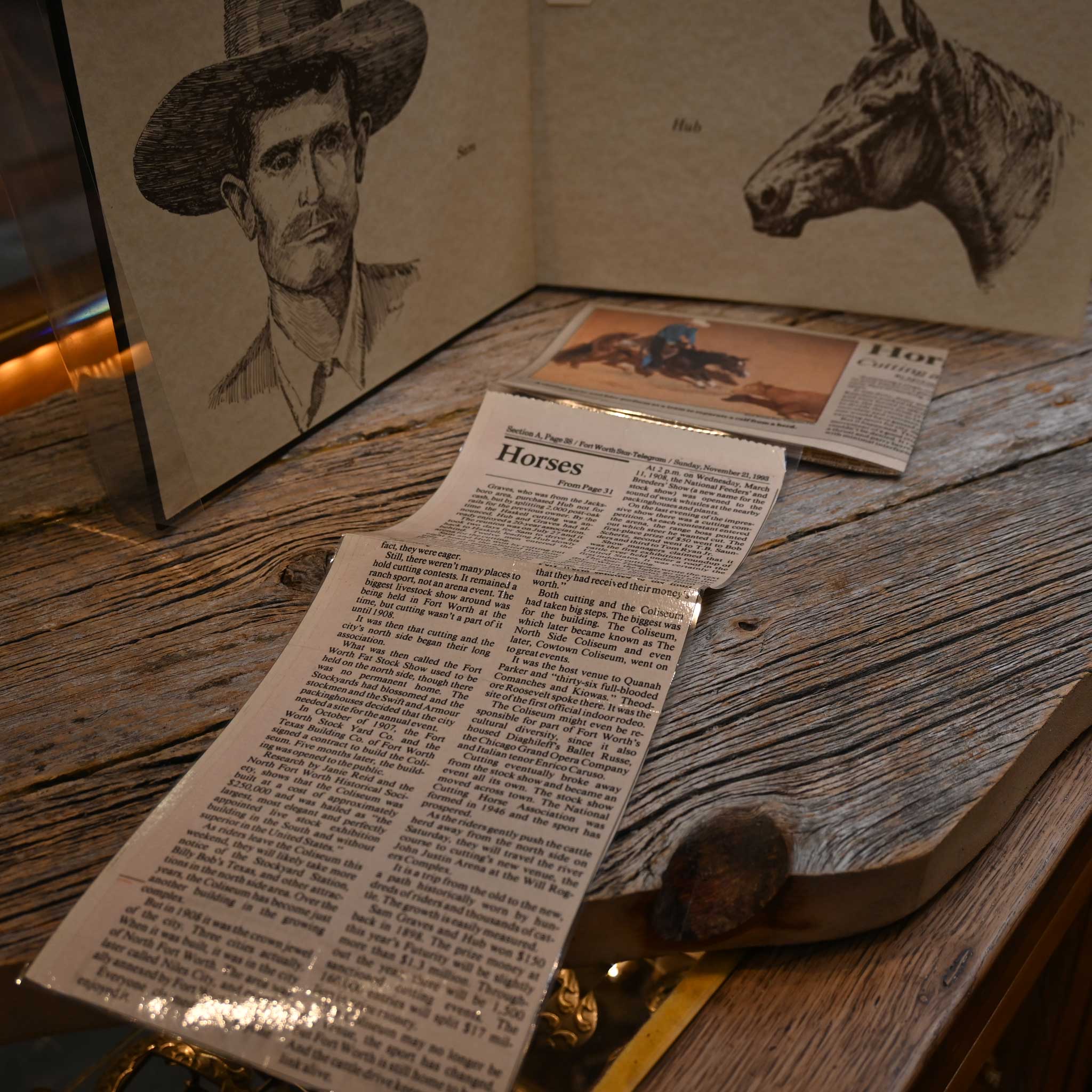 1975 Print of "HUB" Champion Cutting Horse" signed with Article