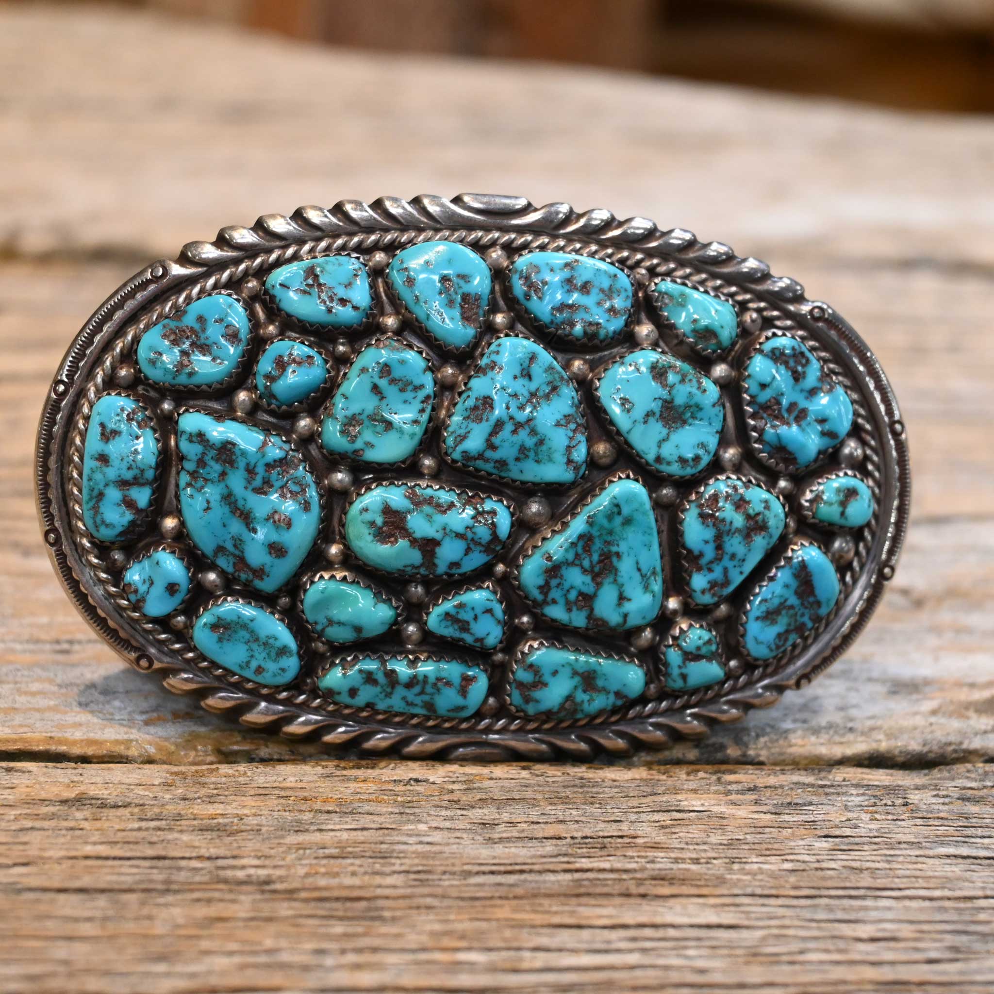 1980's Willford Nez Turquoise Belt Buckle