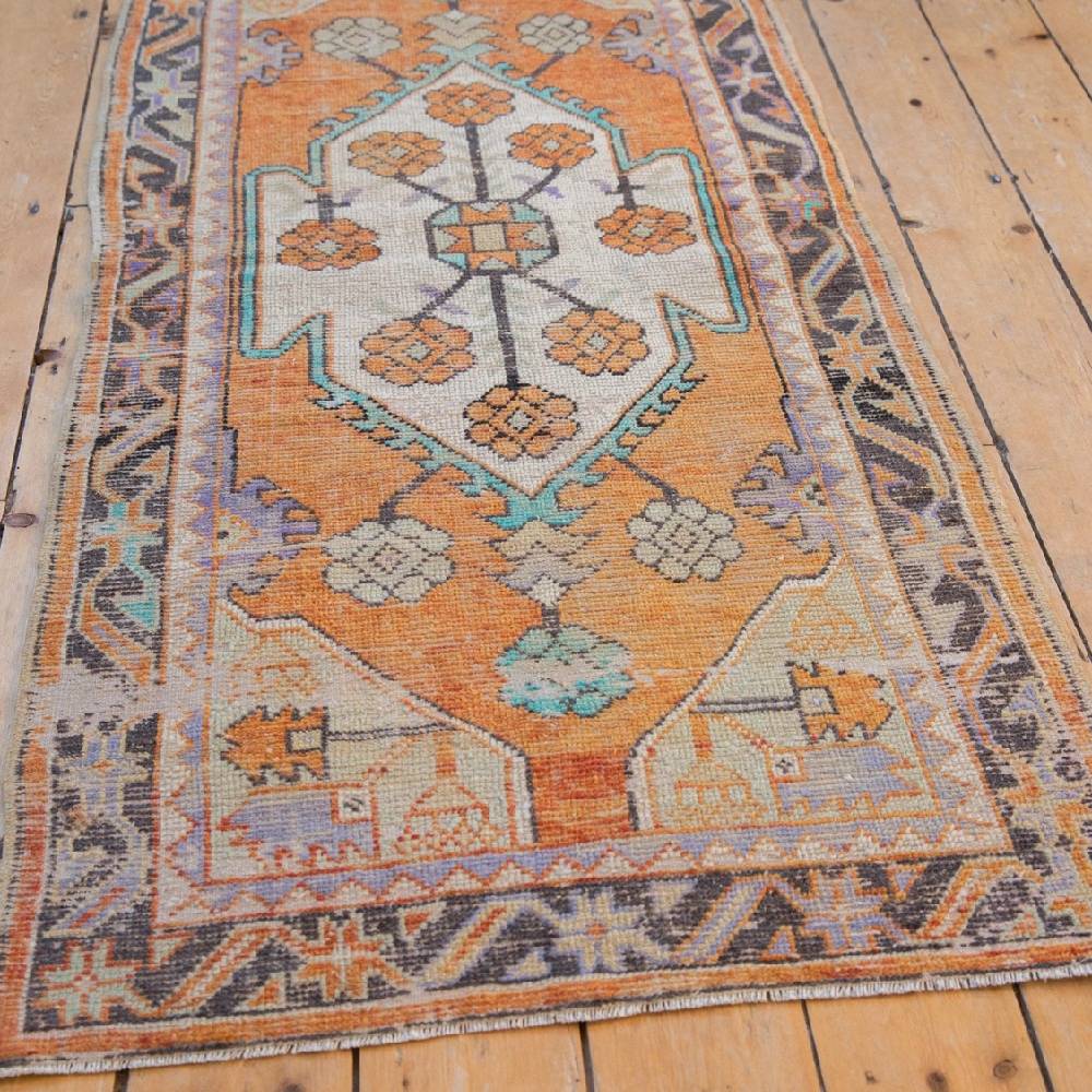 Vintage Distressed Oushak Rug Runner - Image 2