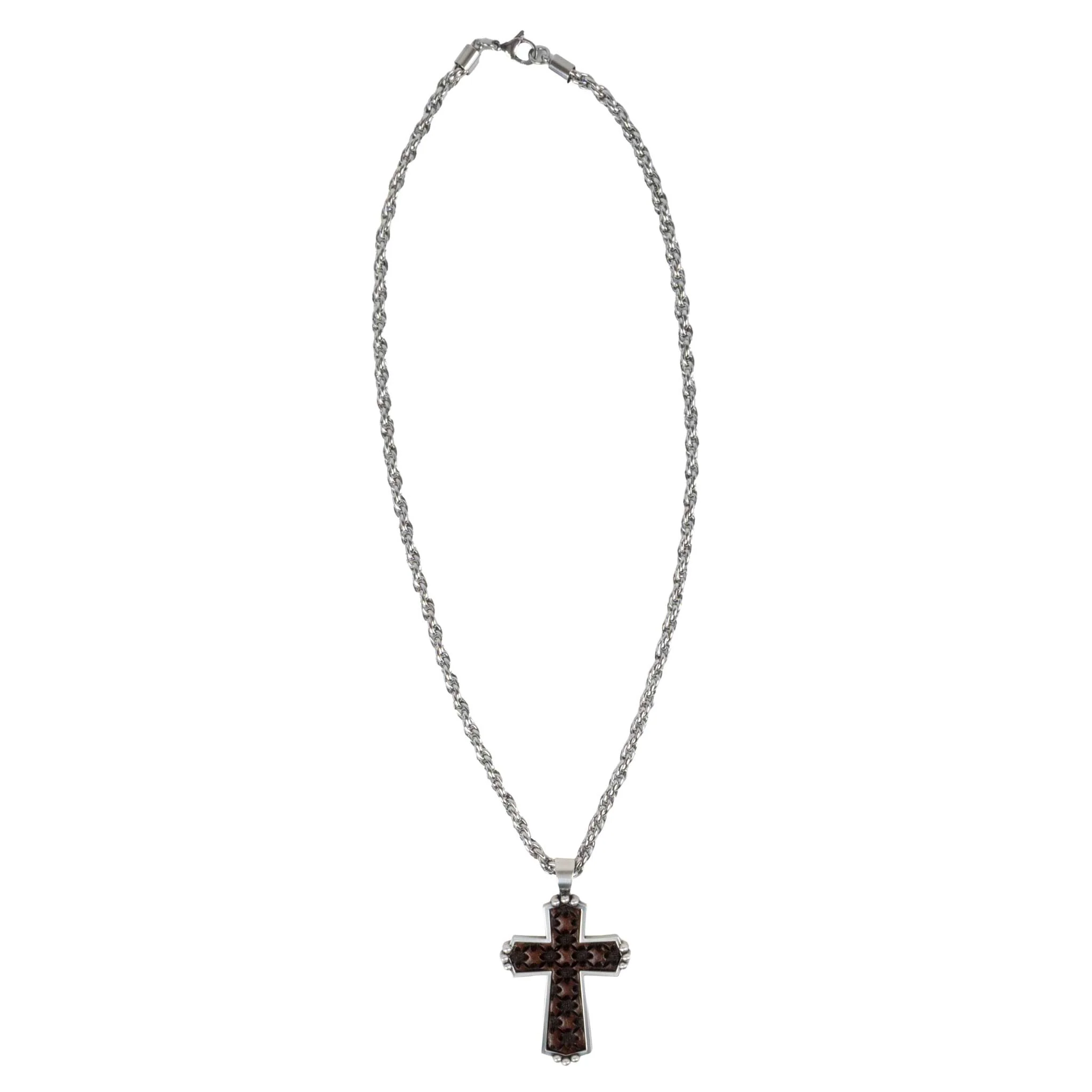 Silver Strike 24" Chain Leather Cross - Image 2