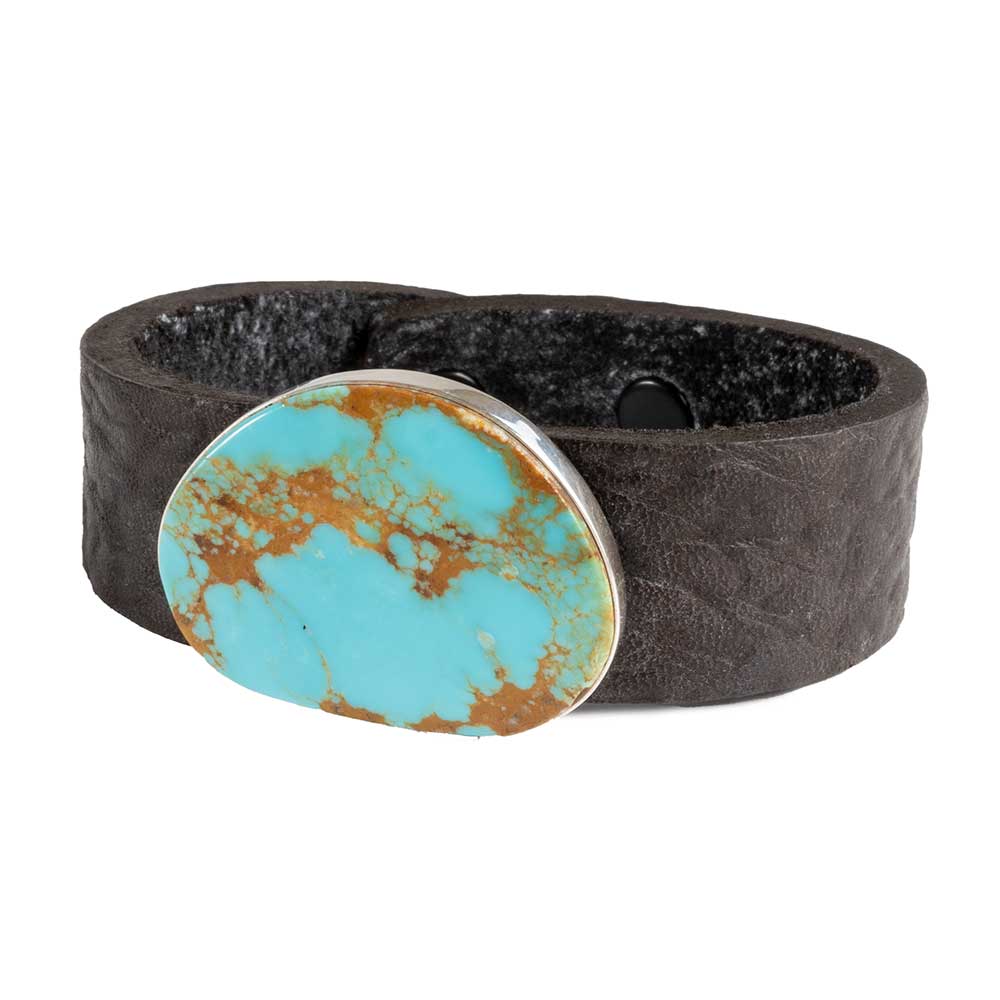 Turquoise Stone Leather Bracelet