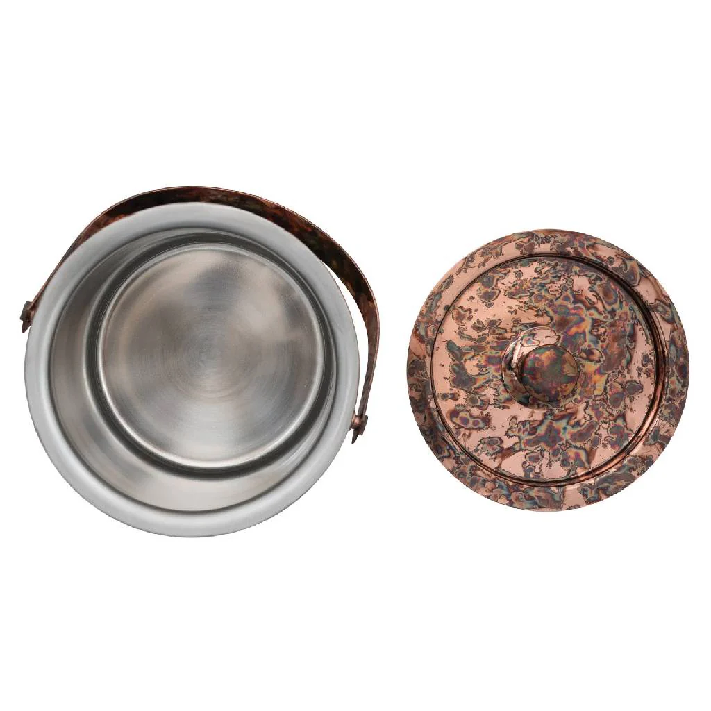 3 Qt Hammered Ice Bucket Oxidized Copper - Image 3