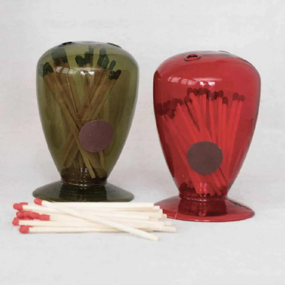 Green Glass Match Holder - Image 2