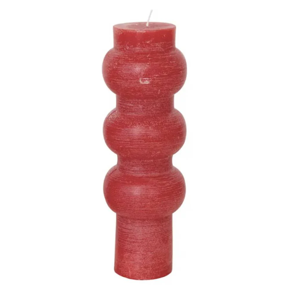 Unscented Red Totem Pillar Candle - 3" x 9" - FINAL SALE