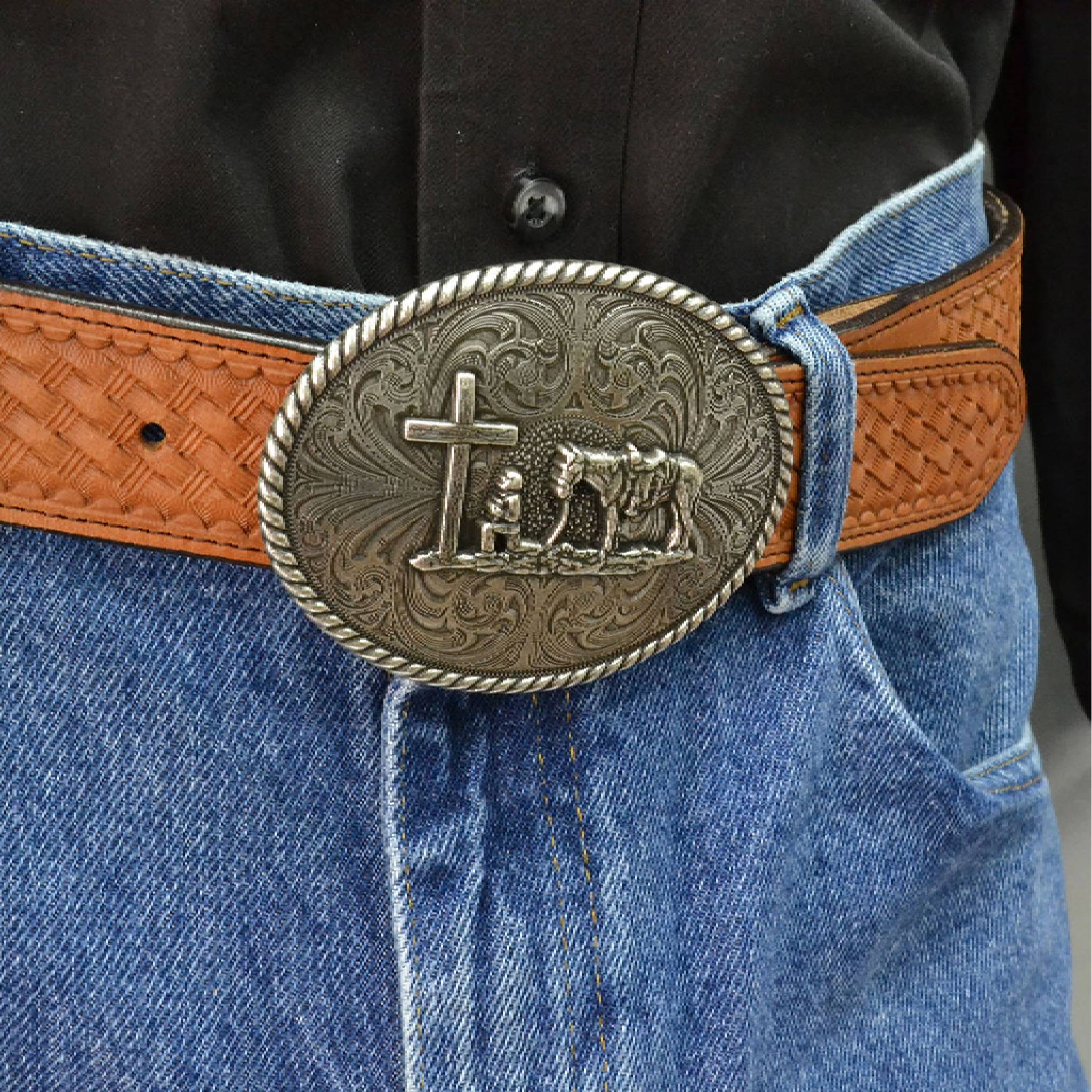 Montana Silversmiths Christian Cowboy Attitude Belt Buckle - Image 2