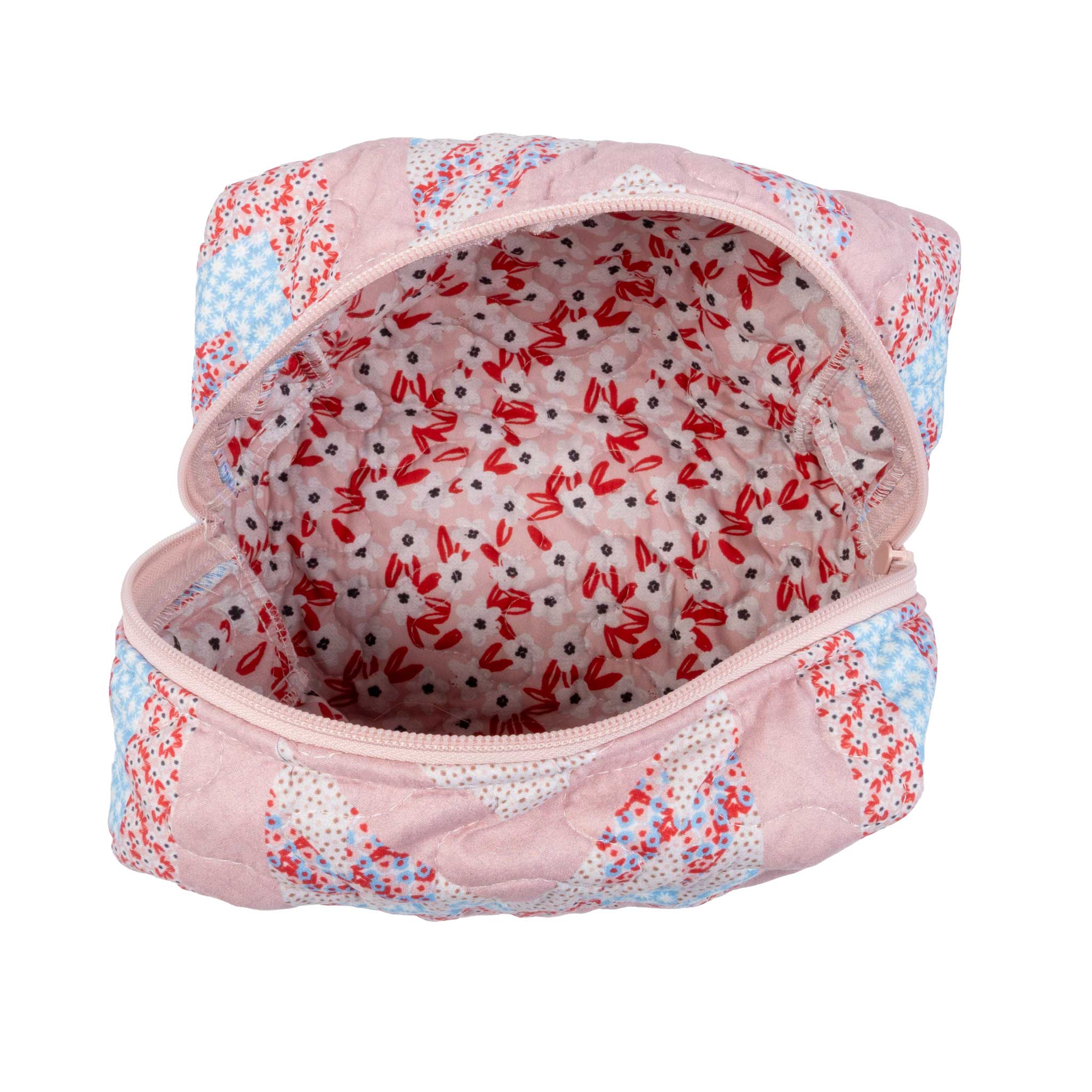 Adeline Patchwork Rose Large Makeup Bag - Image 3