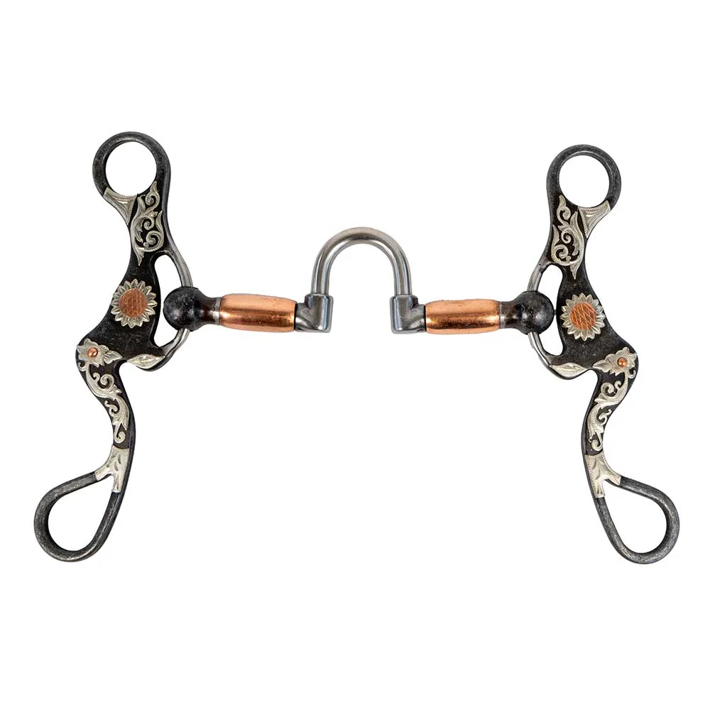 Aged Roll Port Bit with Floral Design