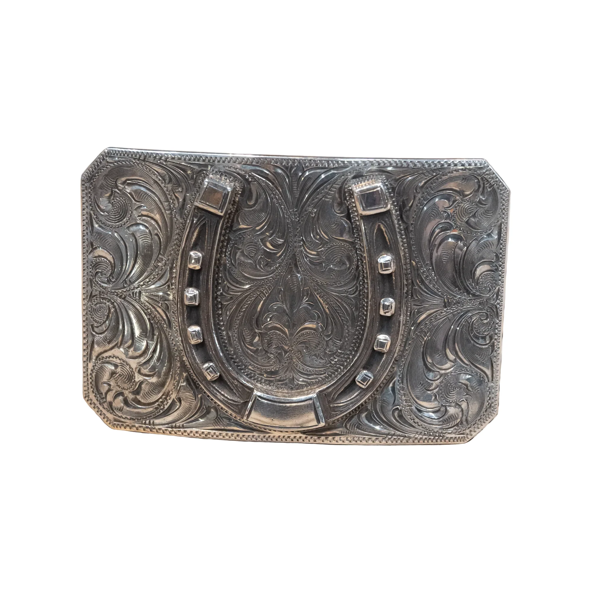 1980's - 90's Ahmad Khan Hollywood Calif. Horse Shoe Belt Buckle