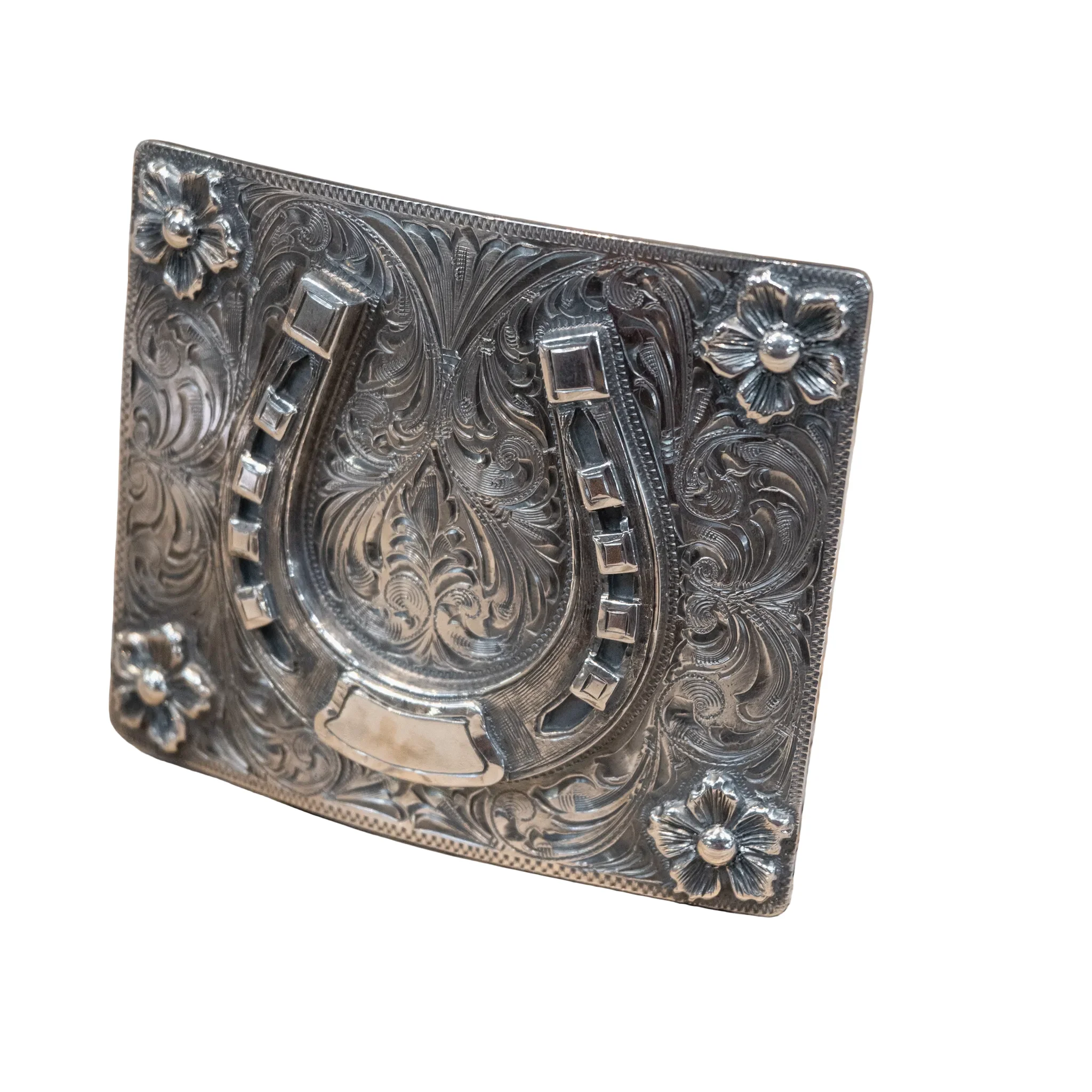 Ahmad Khan Hollywood Calif. Horseshoe w/Flower Belt Buckle - Image 2