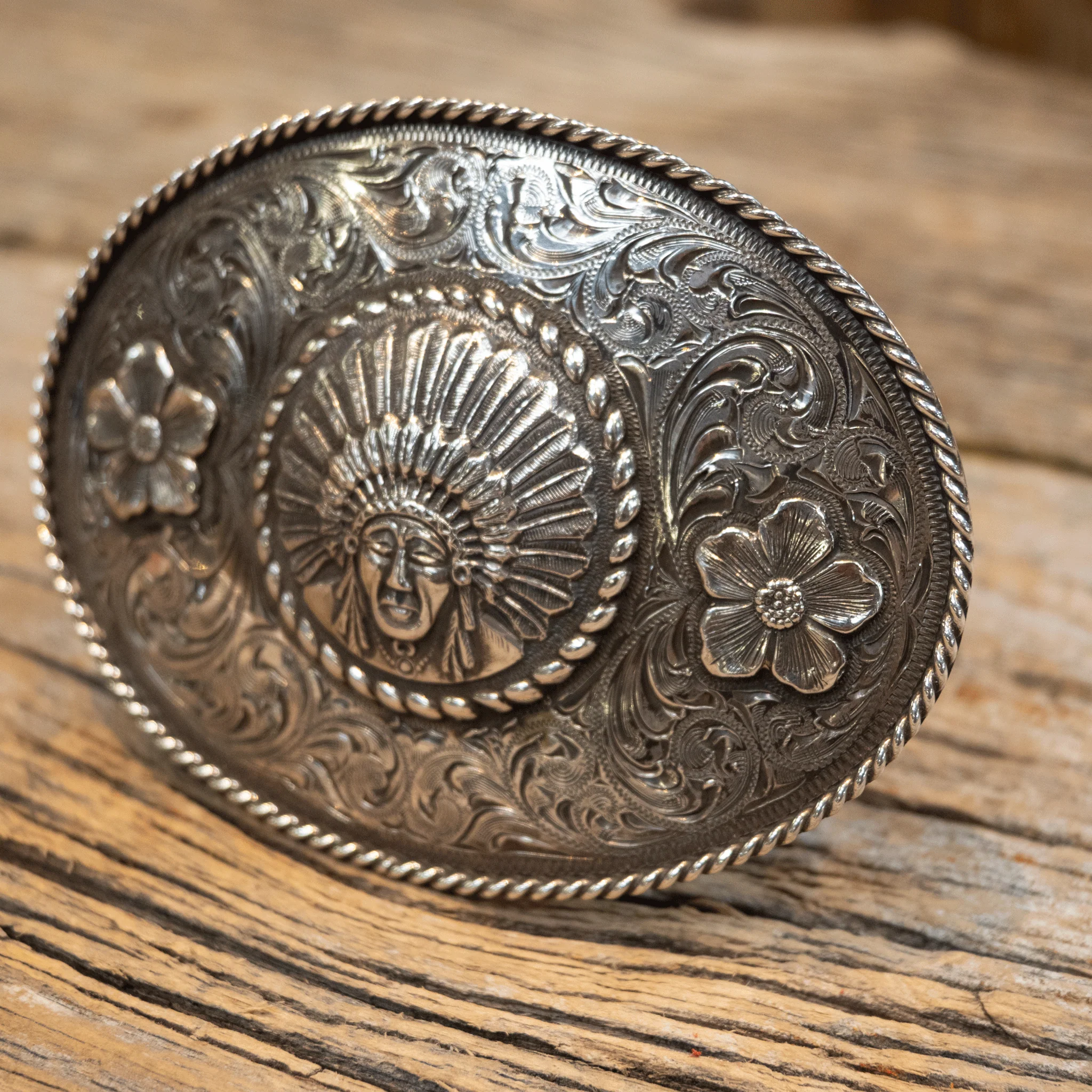 1980's-90's Ahmad Khan Sterling Silver Belt Buckle - Image 2