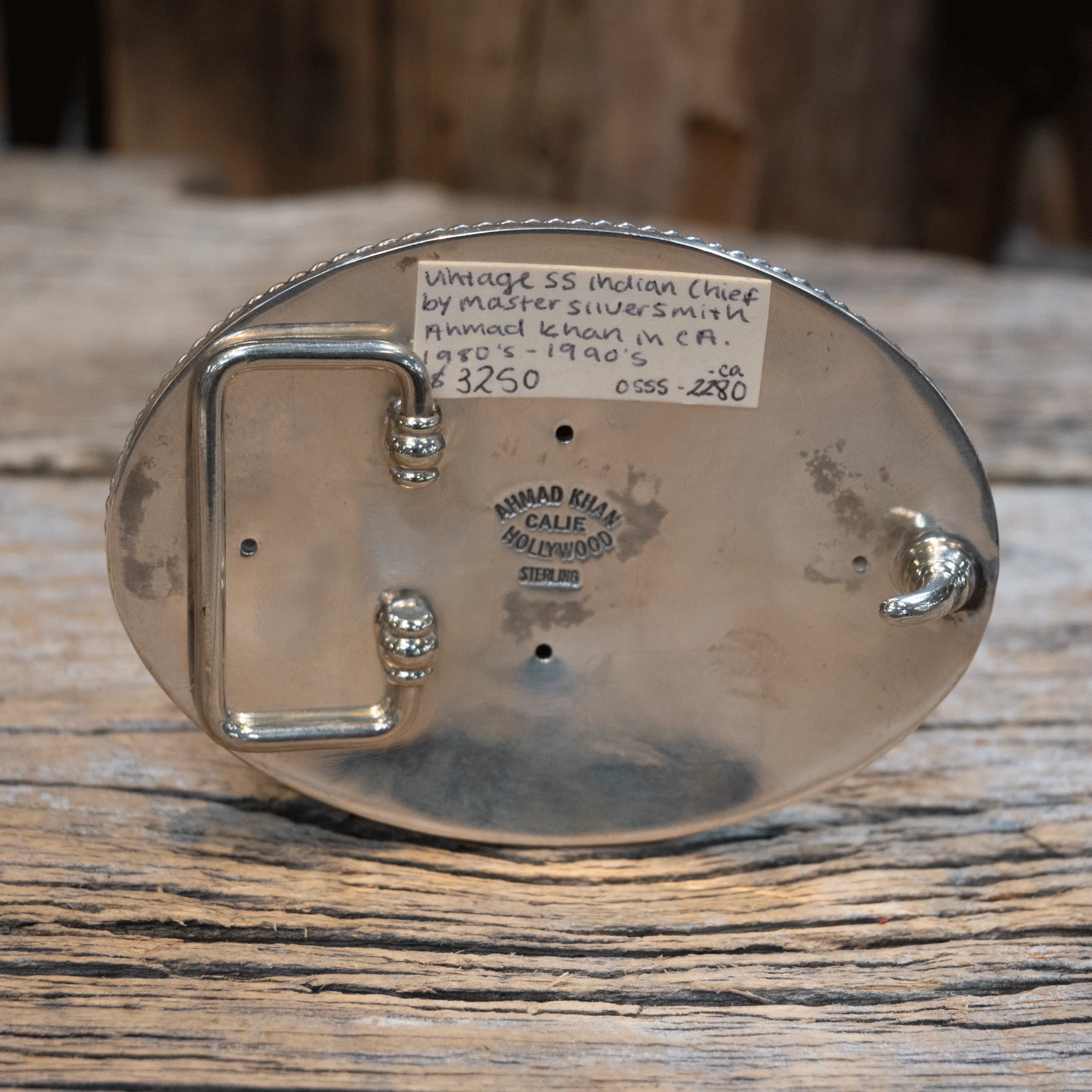 1980's-90's Ahmad Khan Sterling Silver Belt Buckle - Image 3