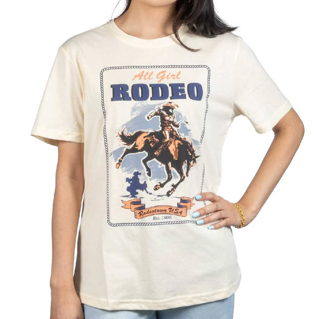 Cruel Denim Women's "All Girl Rodeo" Cream Tee