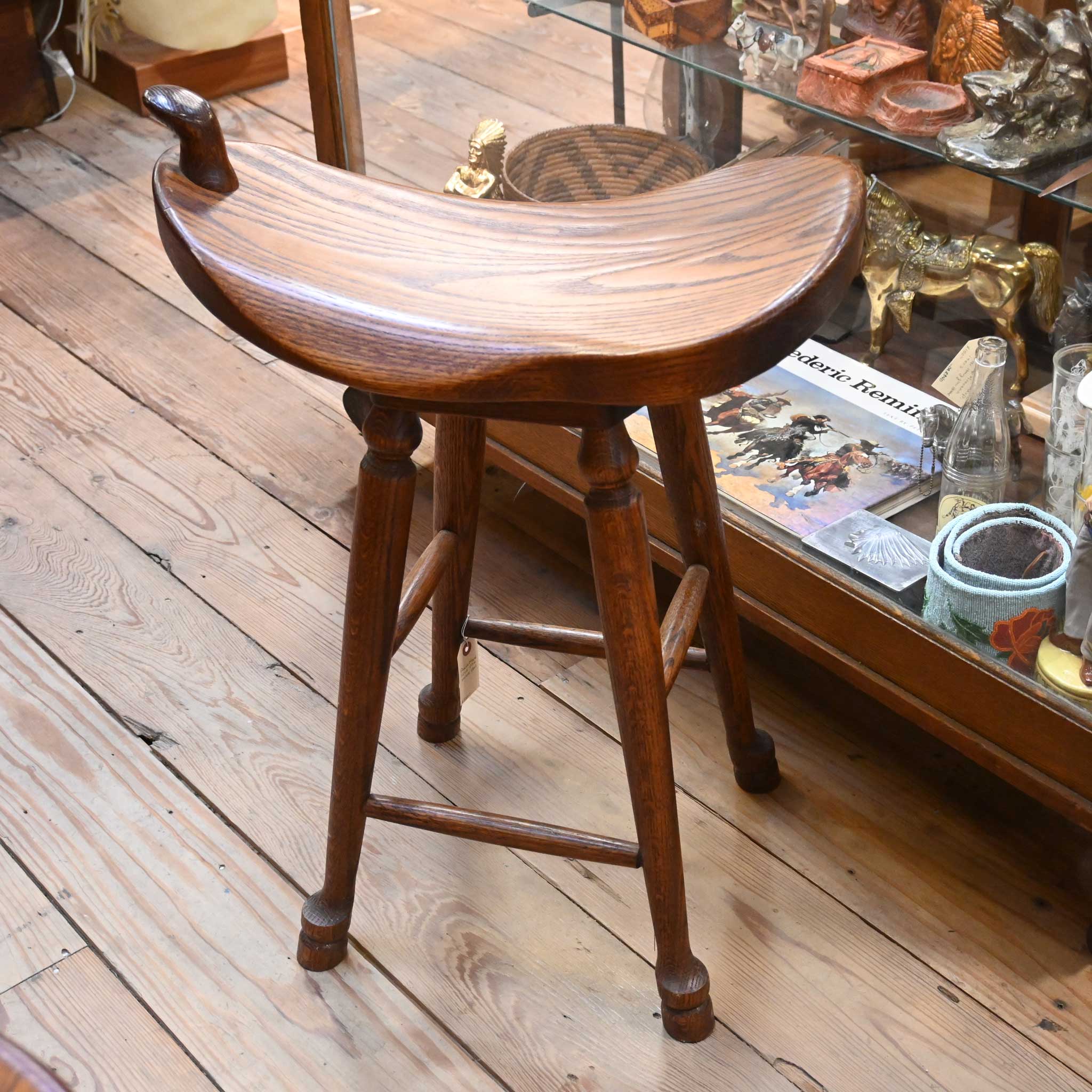 Solid Oak - Saddle Shaped Bar Stools - Image 2