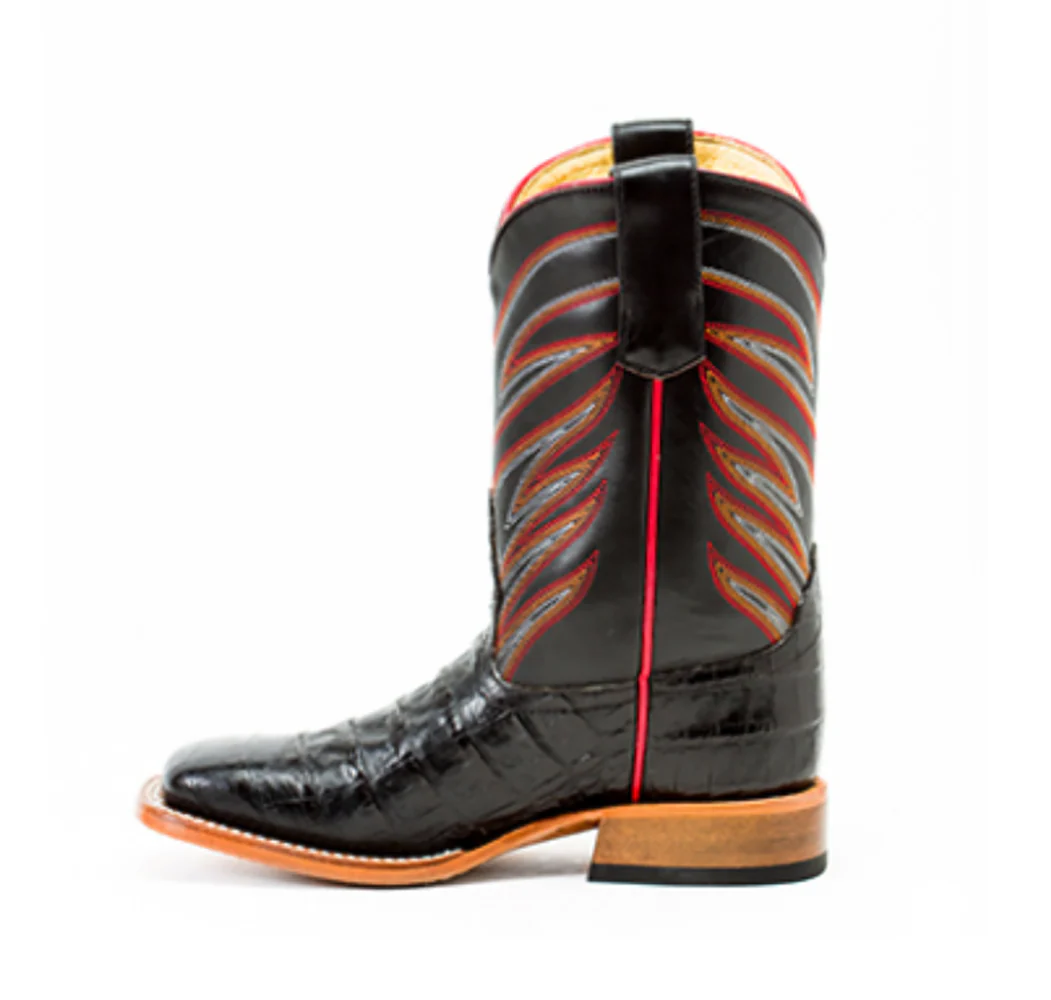 Anderson Bean Kids' Black Caiman Belly Boot - Image 3