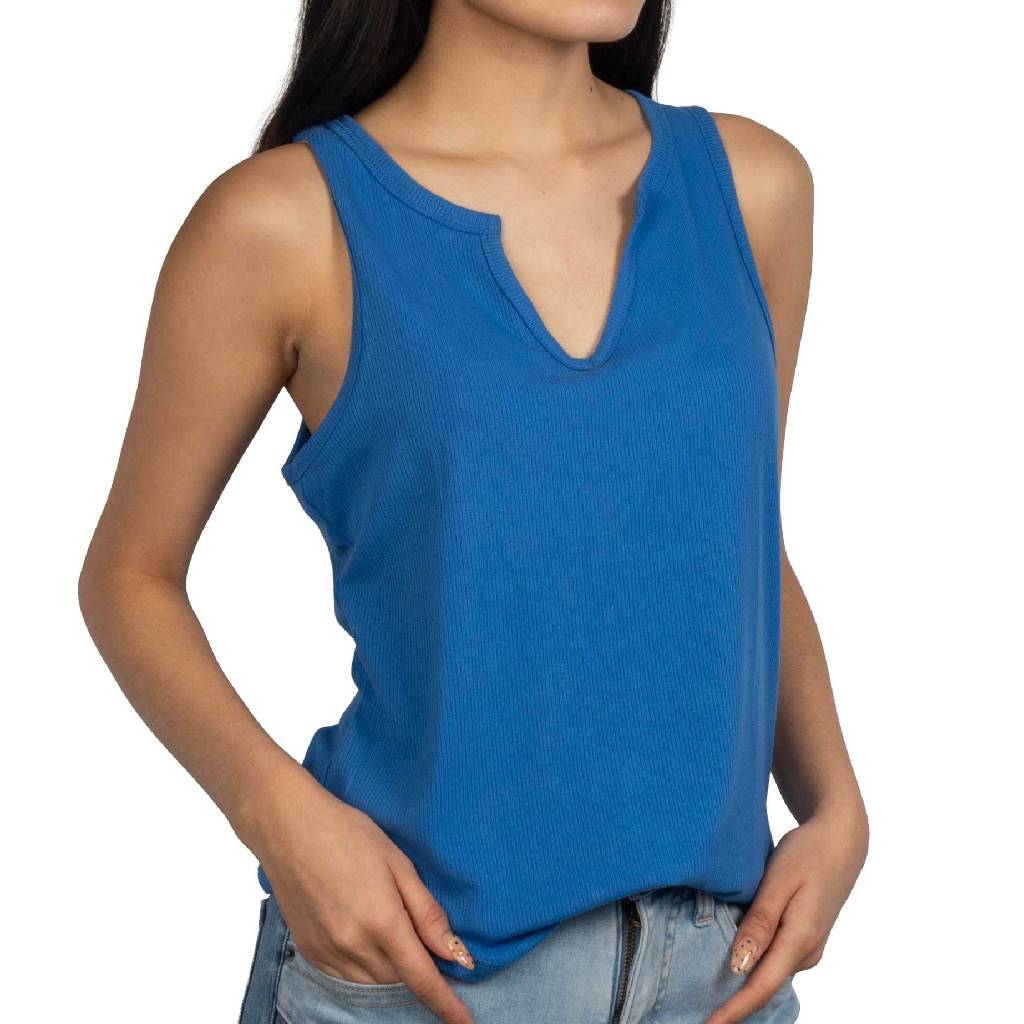 Flag & Anthem Women's Anna Notch Front Medium Blue Tank - Image 2