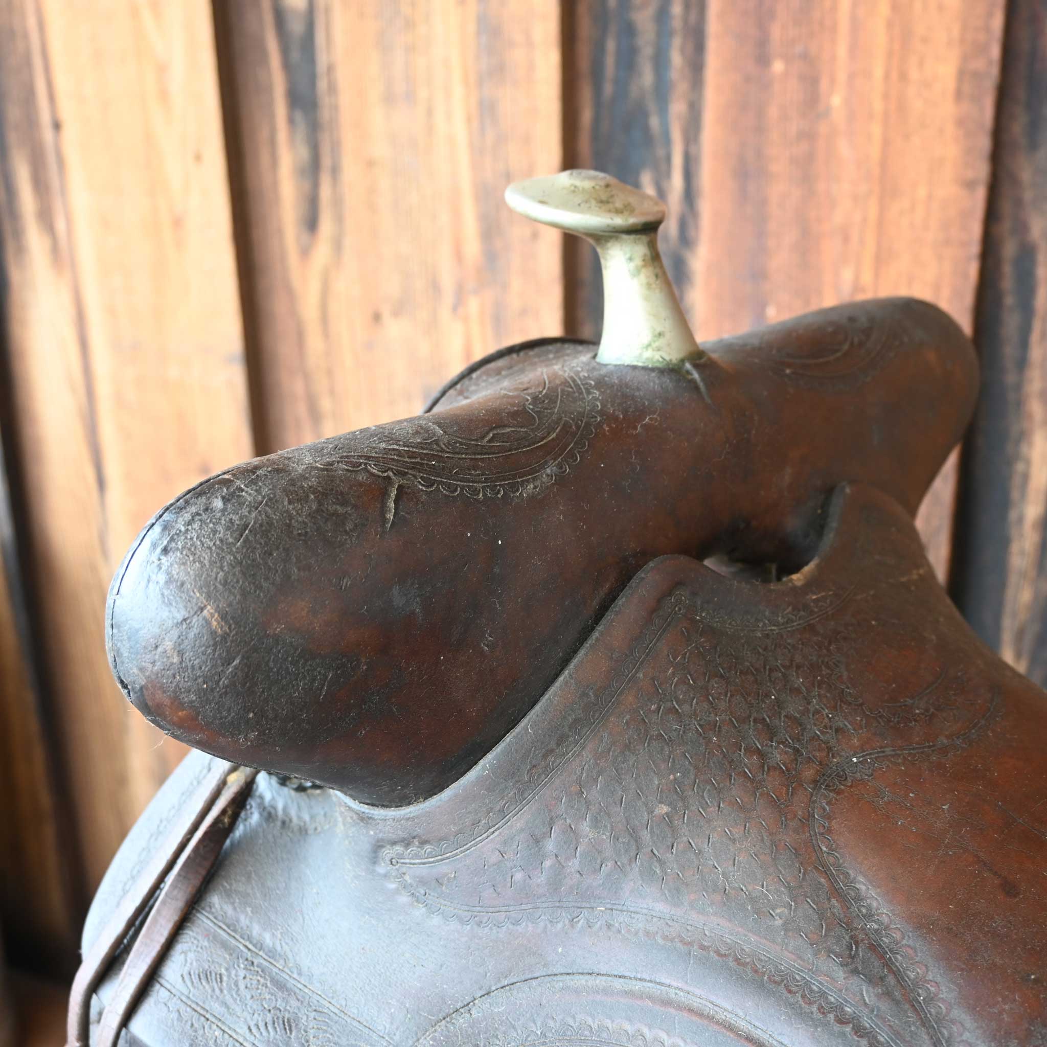 Antique Big Shell Cowboy Saddle - Image 7