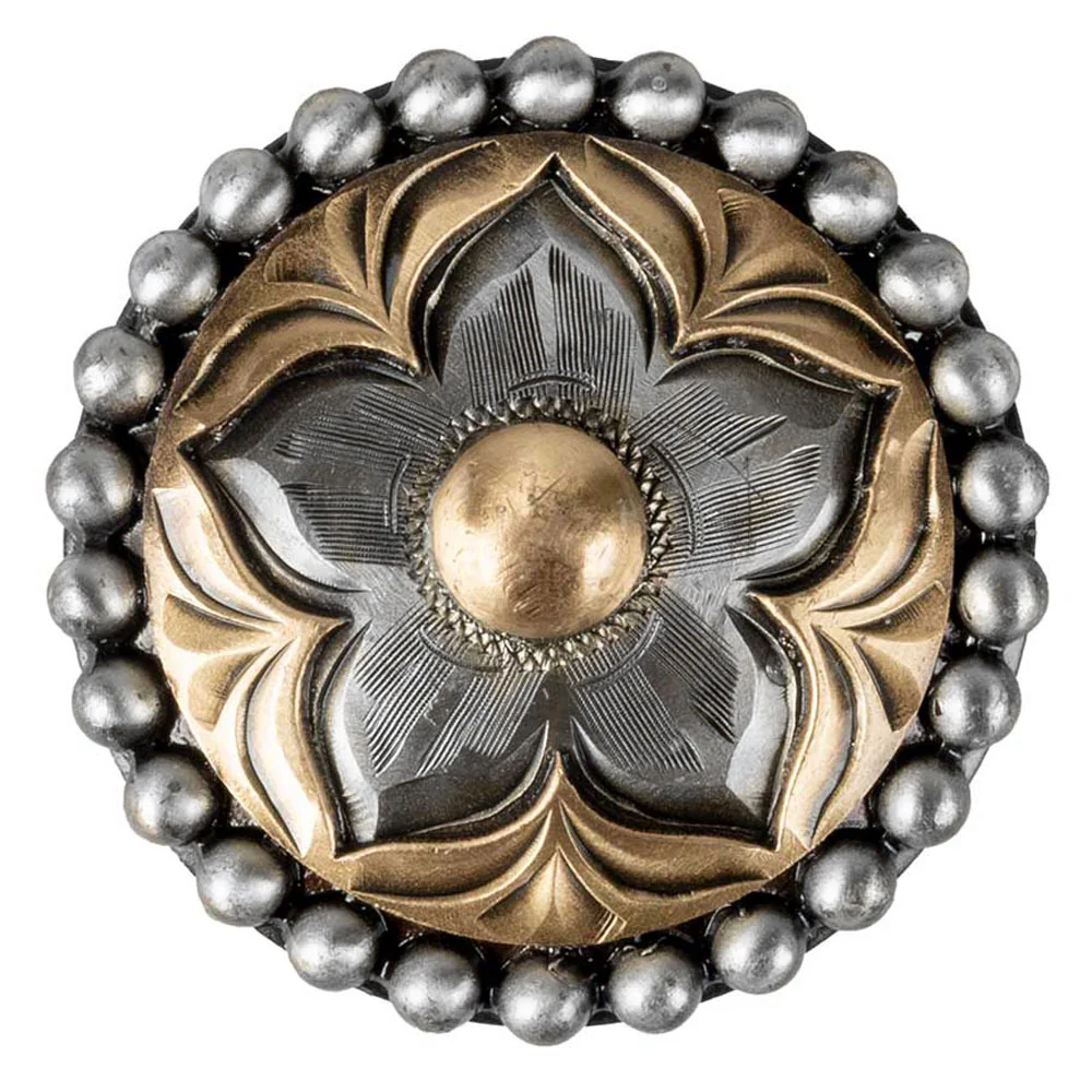 Antique Flower Concho w/Dot Edge