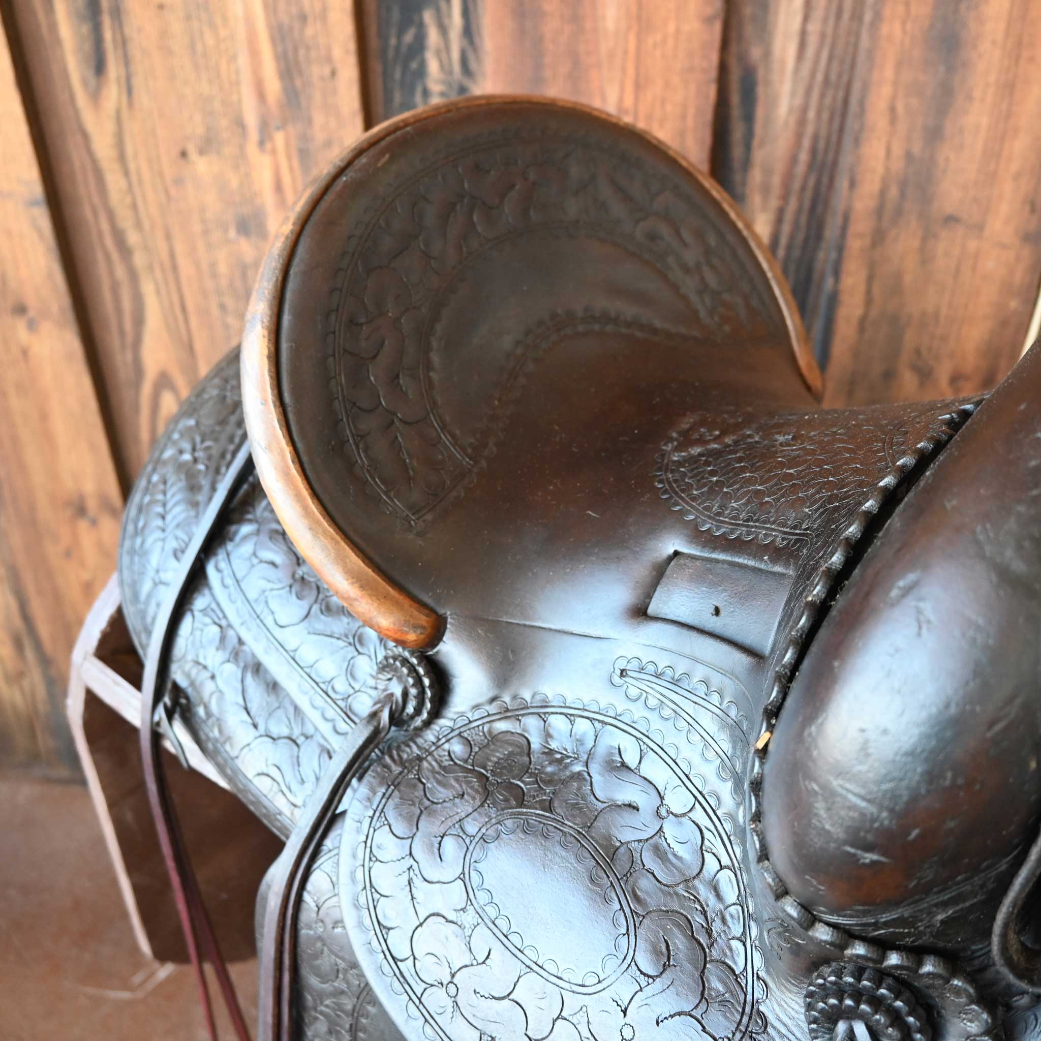 Antique Miles City High Back Saddle - Image 3